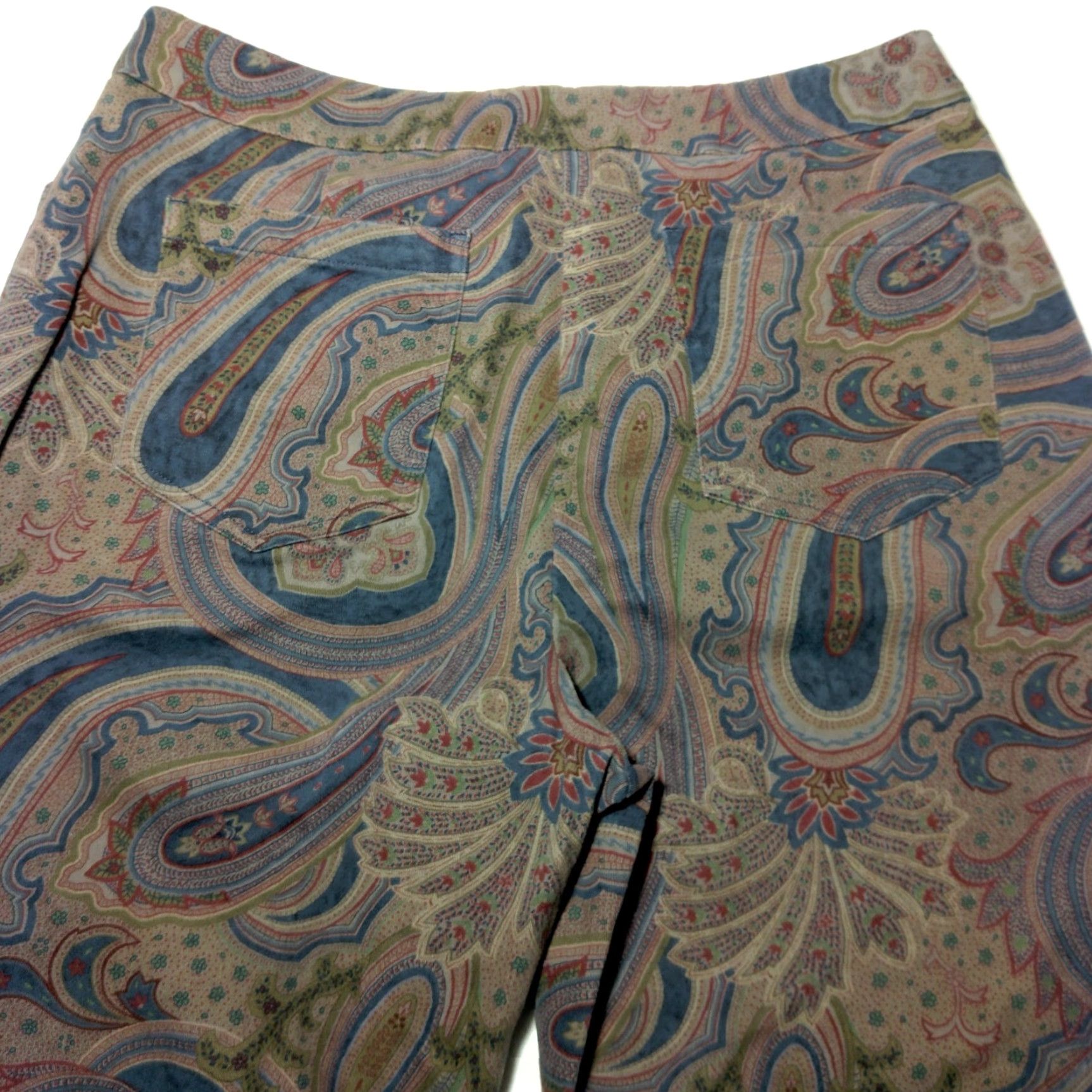 Talbots VINTAGE Talbots Petites Paisley Pants Size 10 P Chinos Brown Navy Blue Preppy Casual Business Women's Pants Size 32" / US 10 / IT 46 - 6 Thumbnail