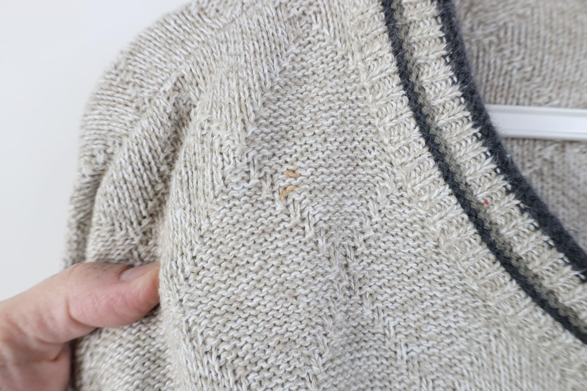 Vintage Vintage 90s Streetwear Diamond Knit Crewneck Sweater USA Size US XL / EU 56 / 4 - 5 Thumbnail