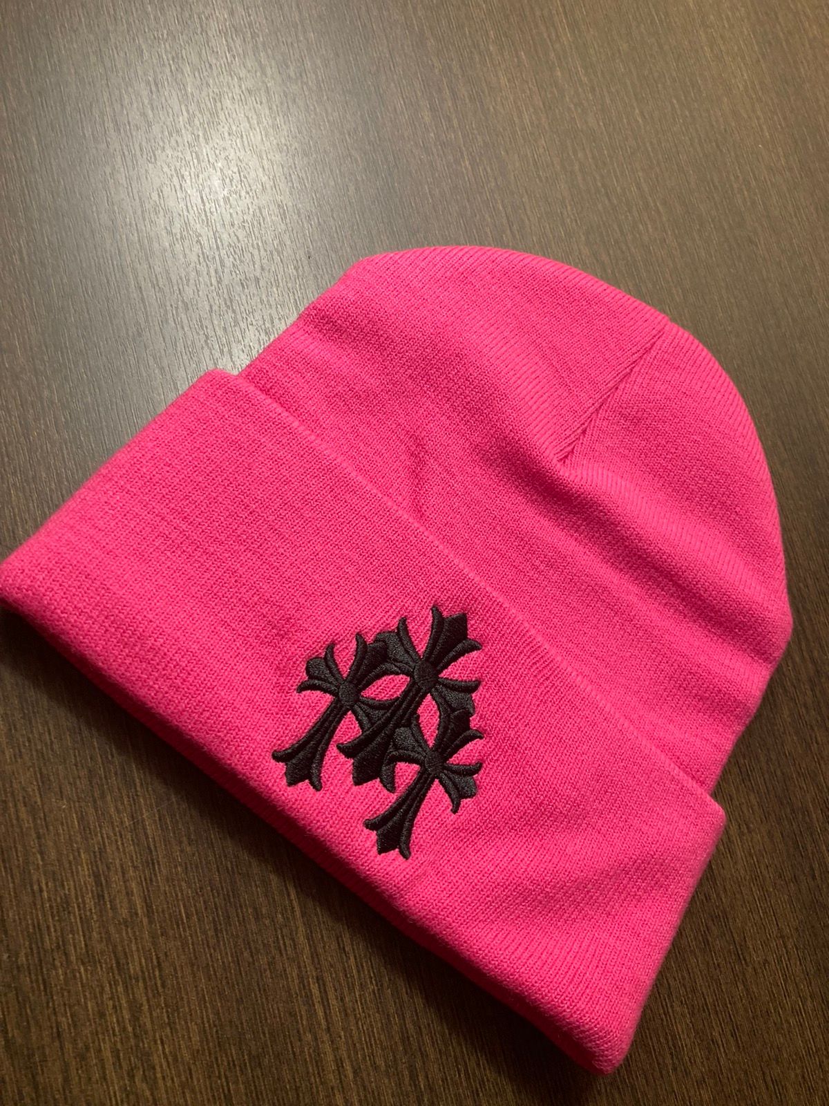 Pre-owned Chrome Hearts Triple Cross Pink Beanies