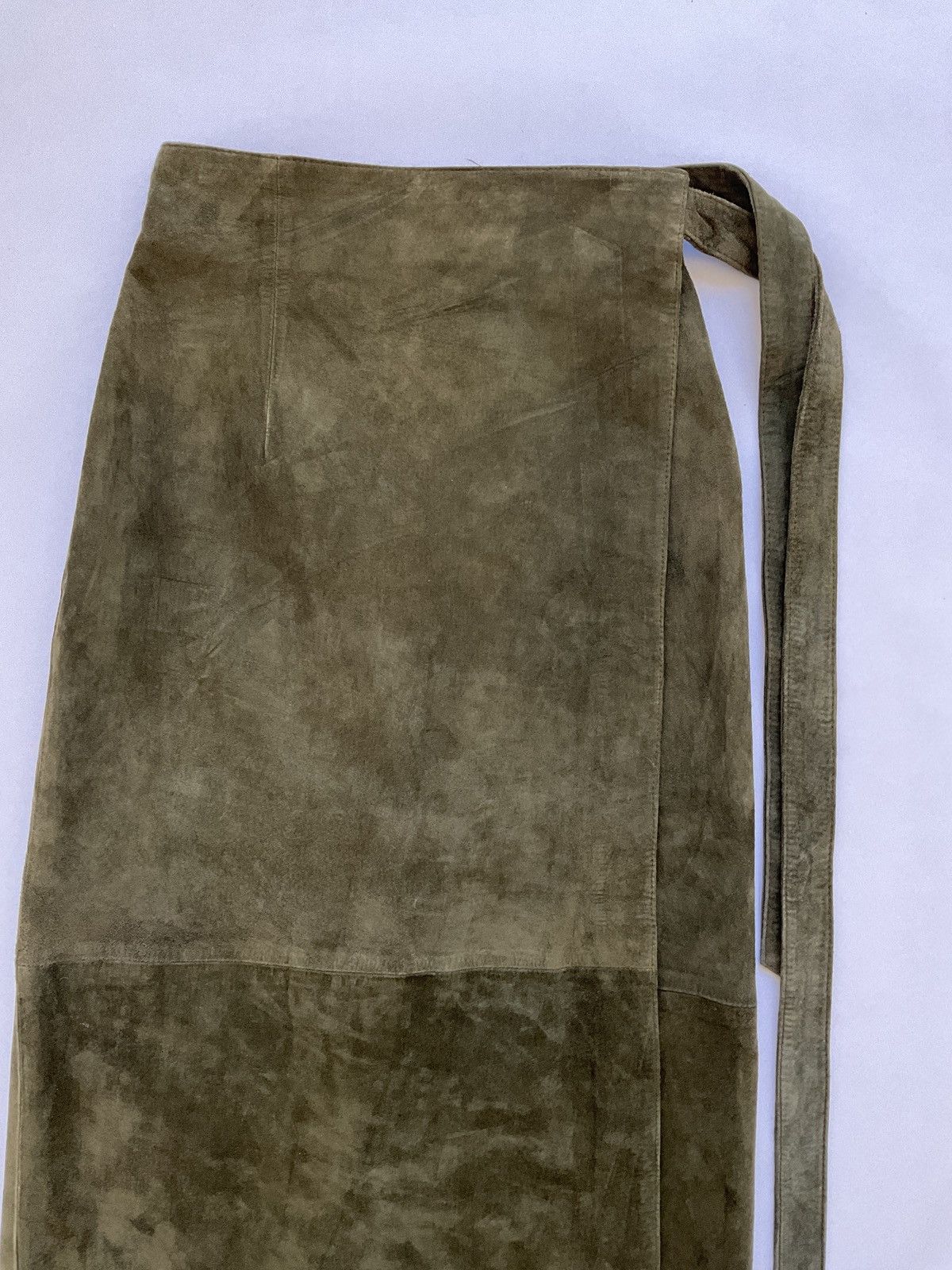 Vintage Suede wrap skirt with bangs Size 26" / US 2 / IT 38 - 2 Thumbnail