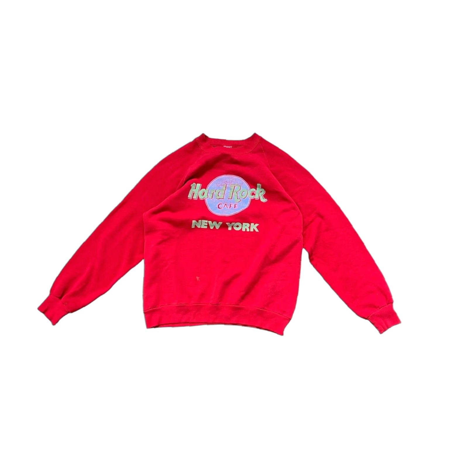 Hard Rock Cafe VINTAGE Hard Rock Cafe Sweatshirt Pullover Red Mens L 90s NY Embroidered Logo Crewneck Size US L / EU 52-54 / 3 - 1 Thumbnail