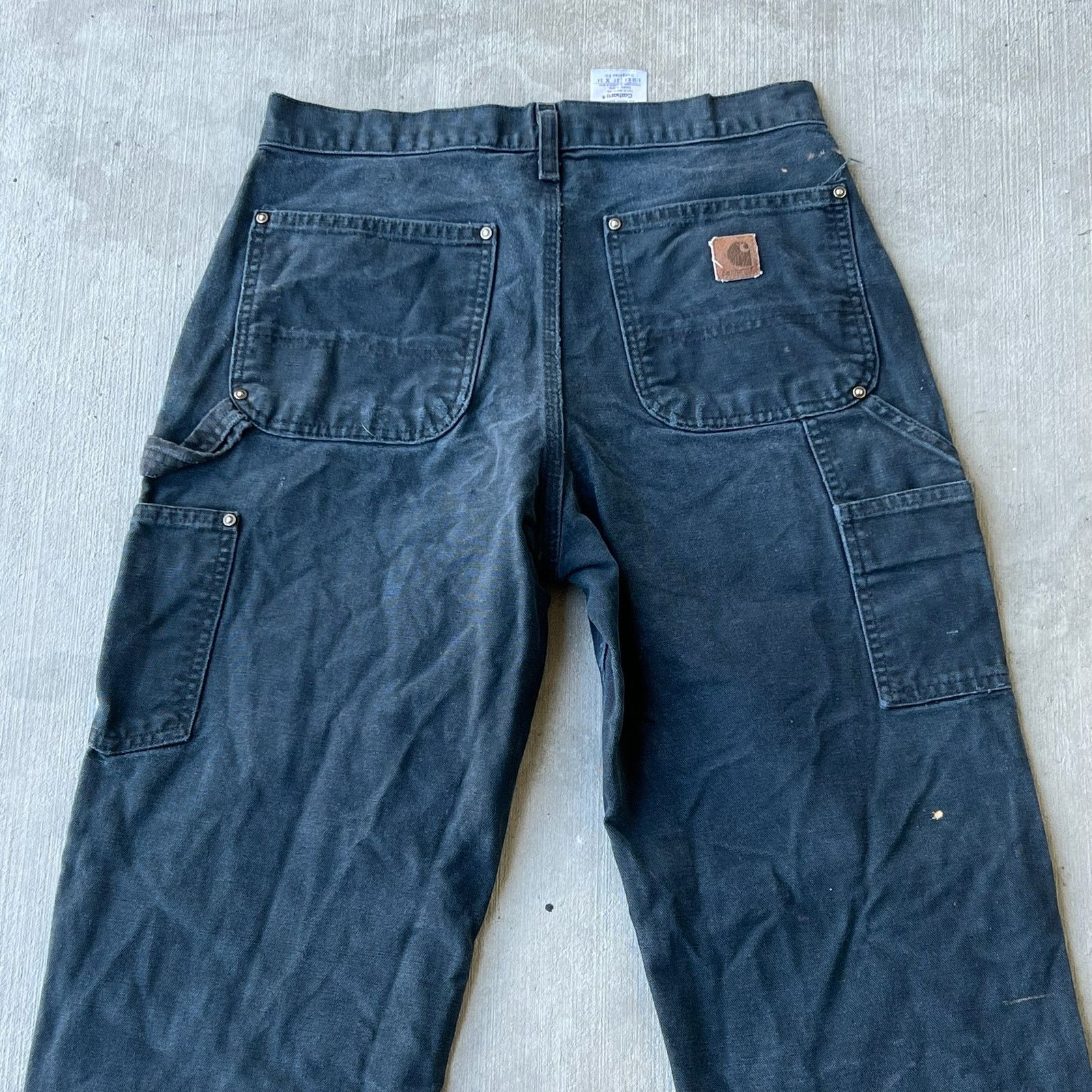 Carhartt × Vintage Carhartt faded black double knee work wear carpenter pants Size US 31 - 7 Thumbnail