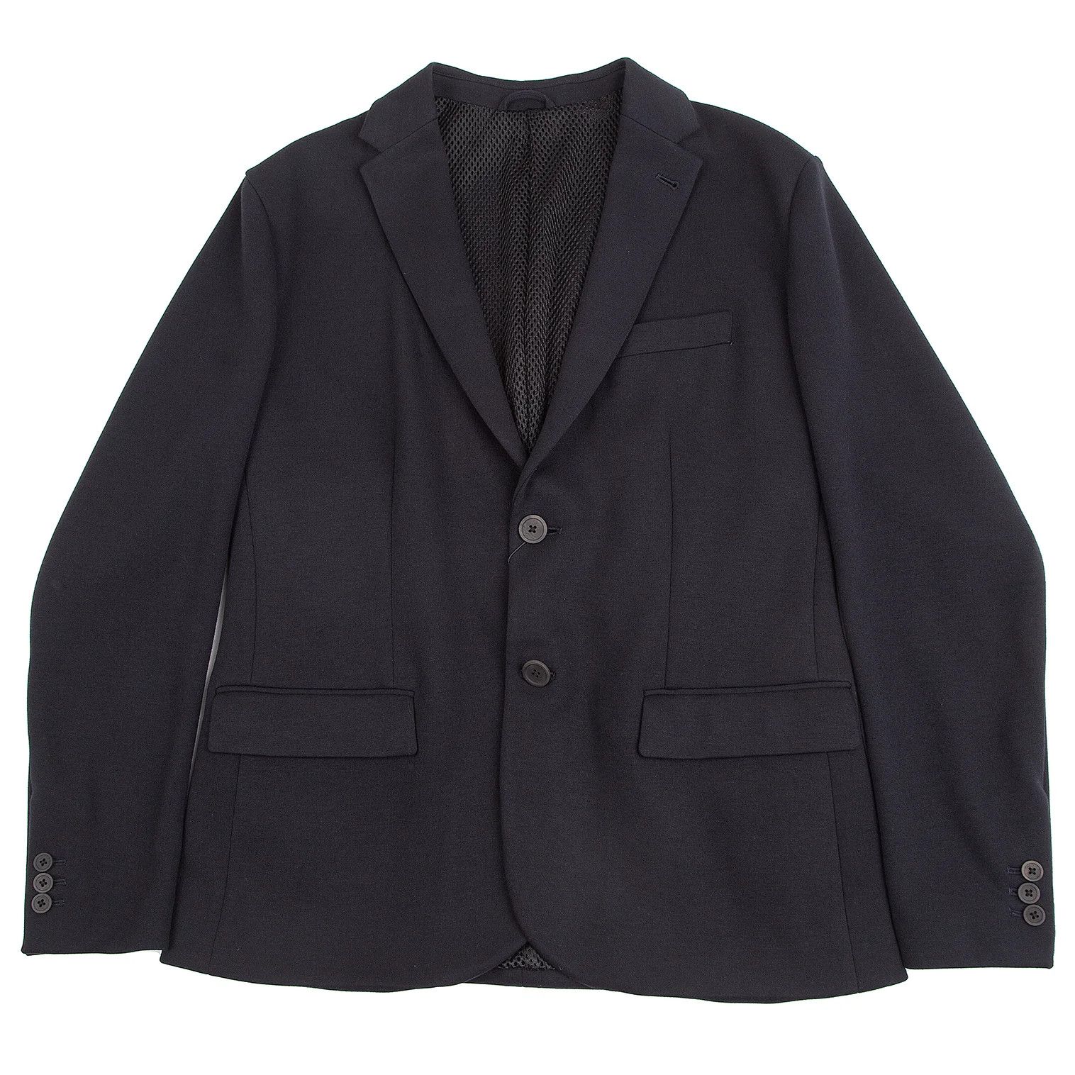 Emporio Armani Stretch Mesh Back Jacket in Dark Navy, Size 54 Size US L / EU 52-54 / 3 - 1 Thumbnail