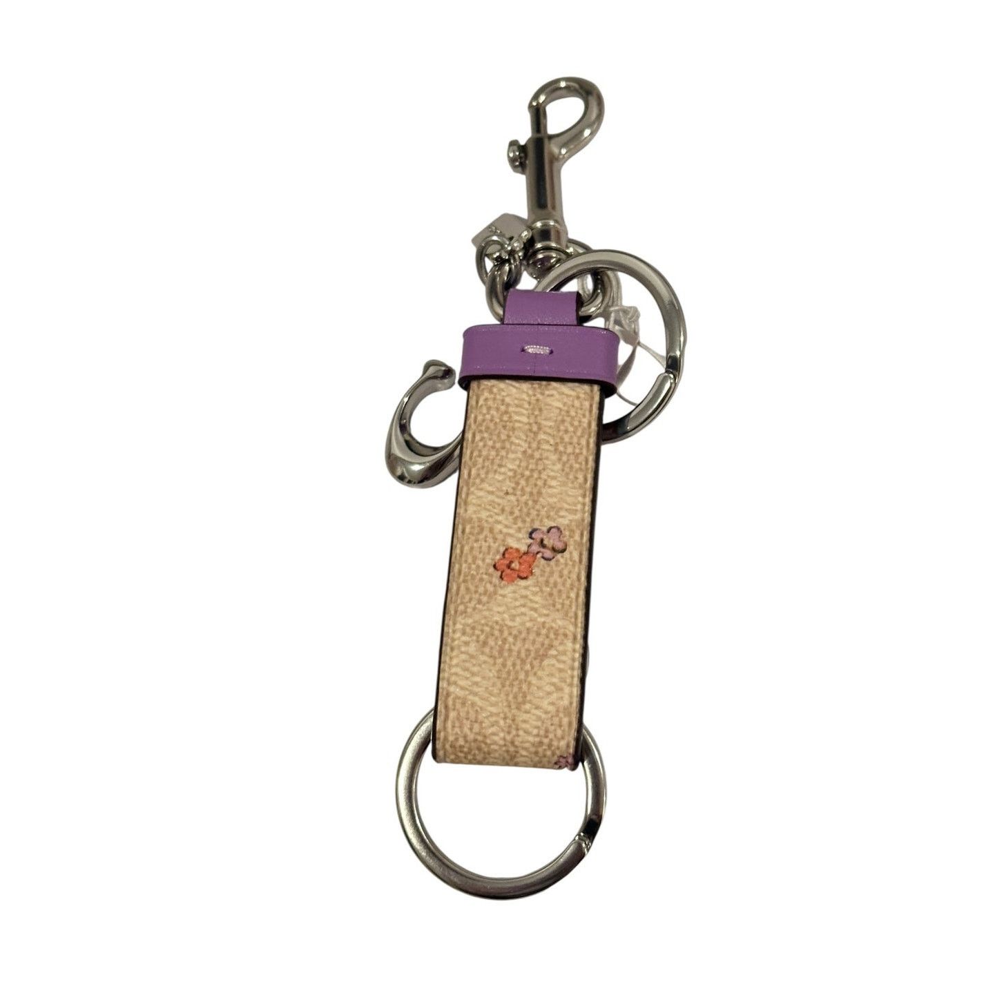 Coach Coach Trigger Snap Bag Charm With Floral Print Vale Key Size ONE SIZE - 2 Thumbnail