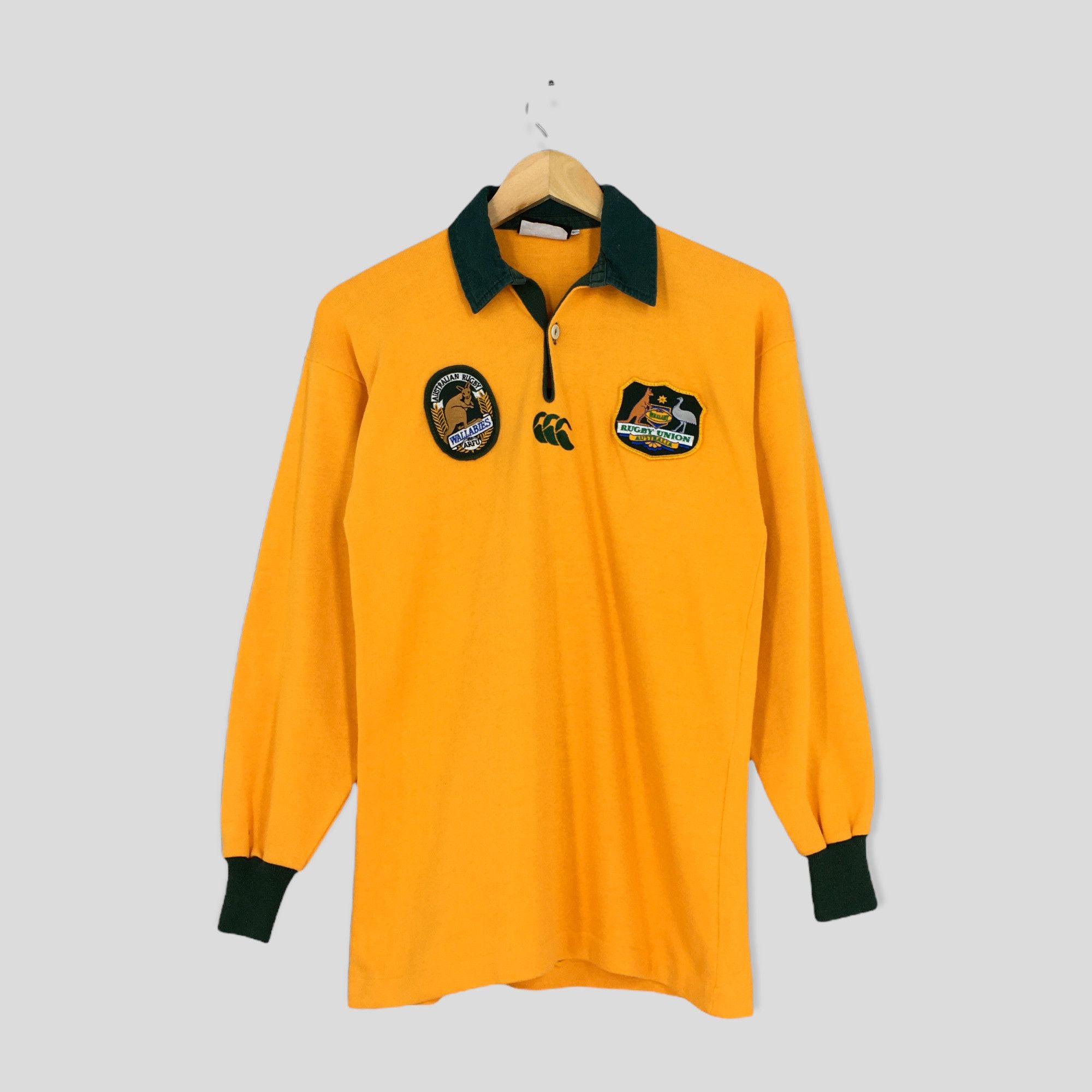 image of Canterbury Of New Zealand x Vintage Canterbury Australian Wallabies Rugby Polo Shirt Small in Yello