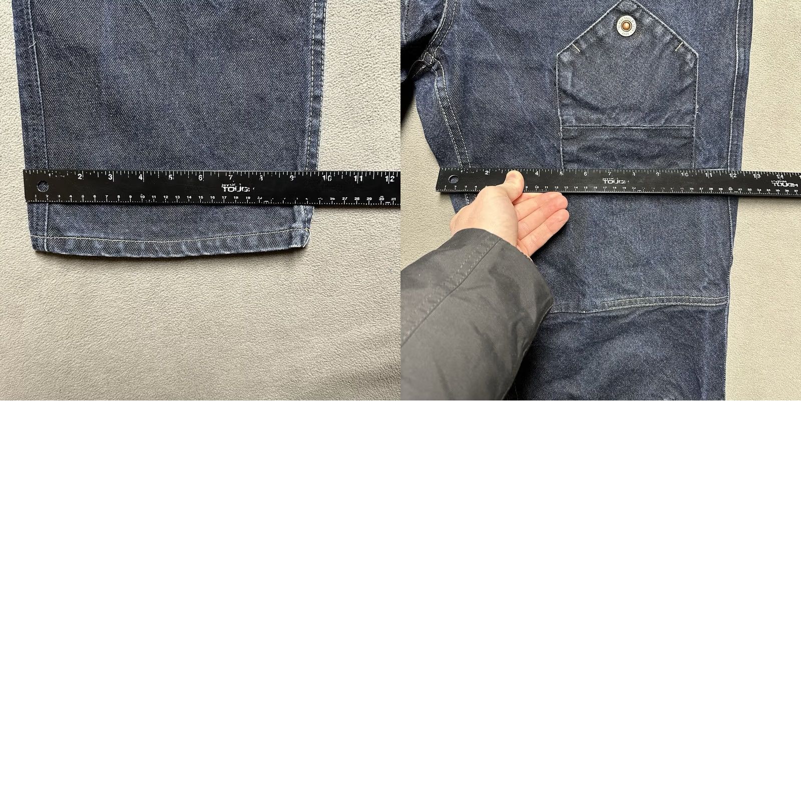 Denime Akoo Jeans Mens 38 (38x32.5) Blue Denim Carpenter Hammer Loop Streetwear Y2K GUC Size US 38 / EU 54 - 10 Thumbnail