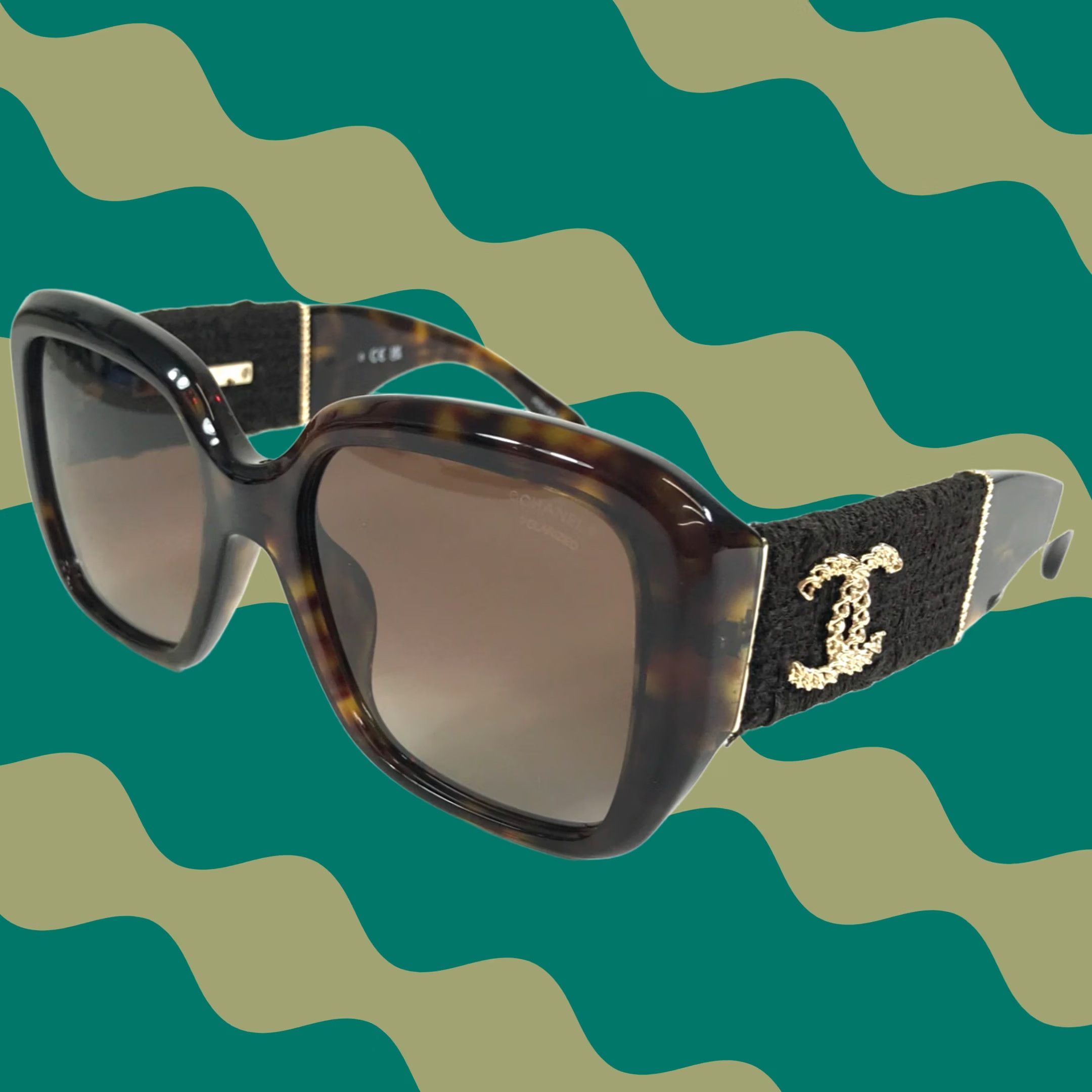 Chanel Sunglasses 5516-A c.714/51 Tortoise Gold Asian Fit Frames w/ Brown Lenses Chanel Chanel Sunglasses Cat Eye Asian Fit Brown Lenses 5516  main image 3