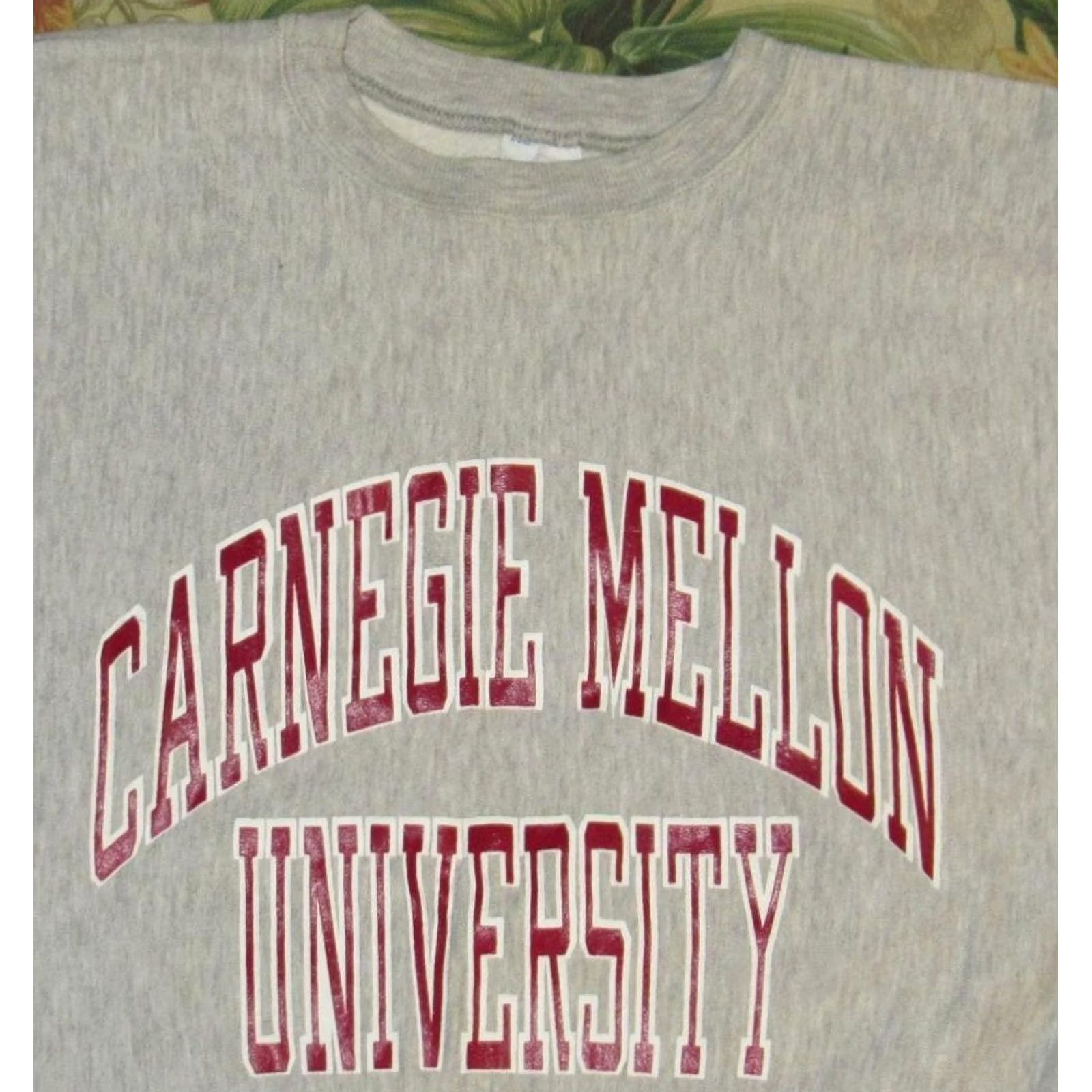 Champion Vtg CHAMPION Reverse Weave Carnegie Mellon Sweatshirt Sweater Large Mens Gray SS Size US L / EU 52-54 / 3 - 2 Thumbnail