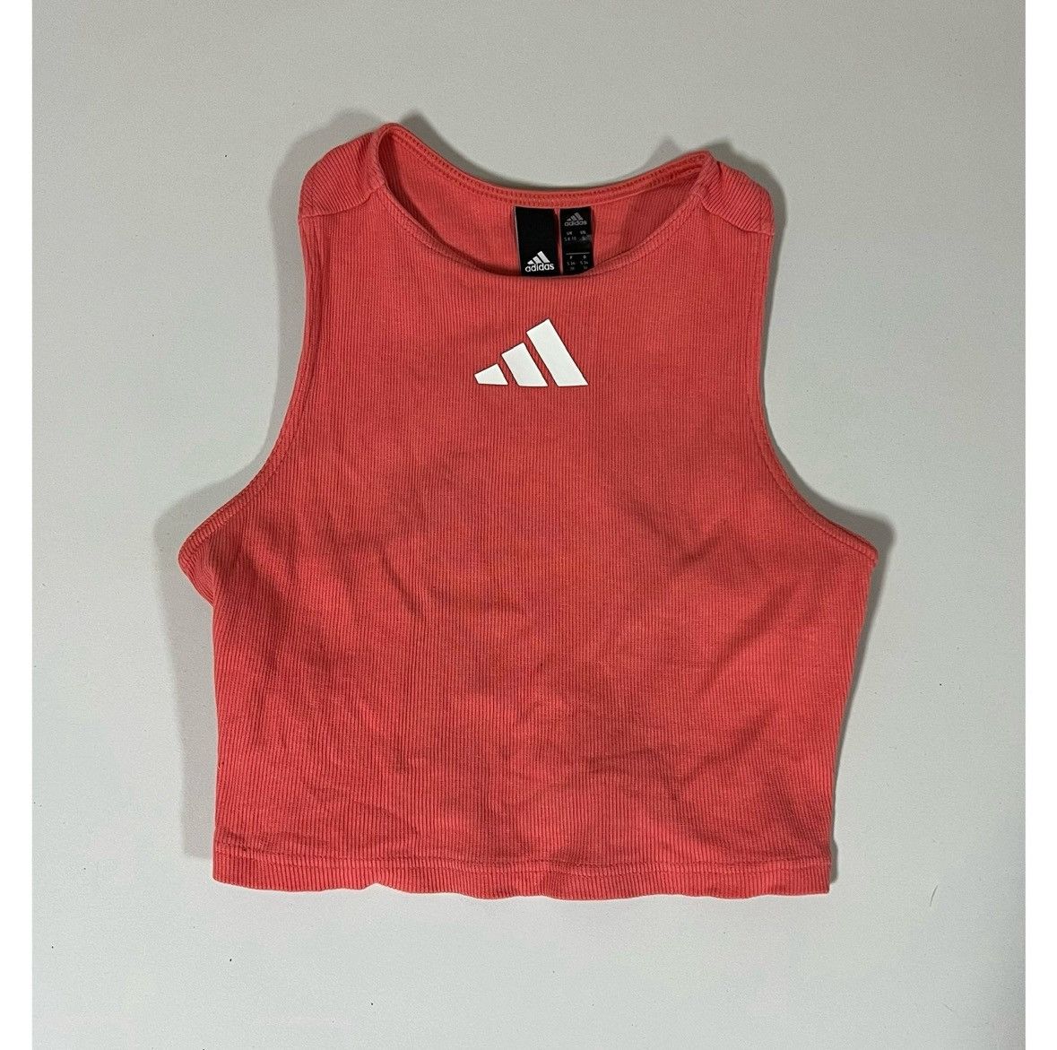 Adidas Adidas Pink Coral Logo Sports Bra Crop Top Shirt Size S 🪸 Size S / US 4 / IT 40 - 1 Thumbnail