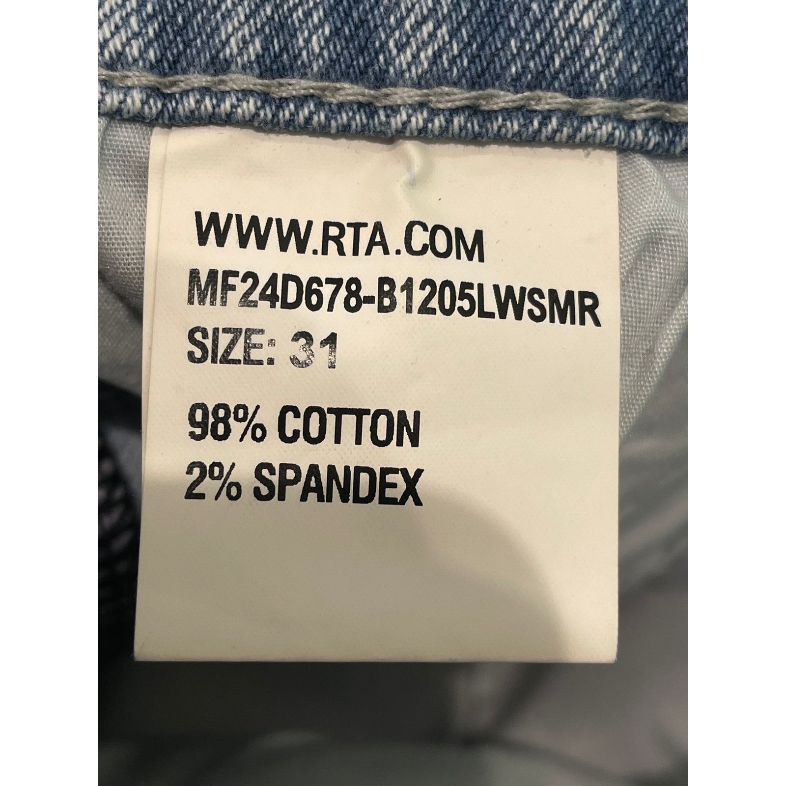 Rta RTA Light Wash Plain Blue Jeans Size US 31 - 7 Thumbnail