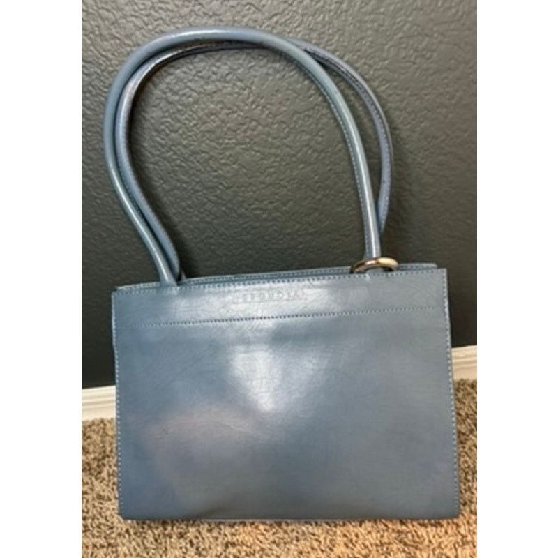 Vintage Sequoia Paris Blue Leather Shoulder Bag Late 90's Size ONE SIZE - 1 Thumbnail