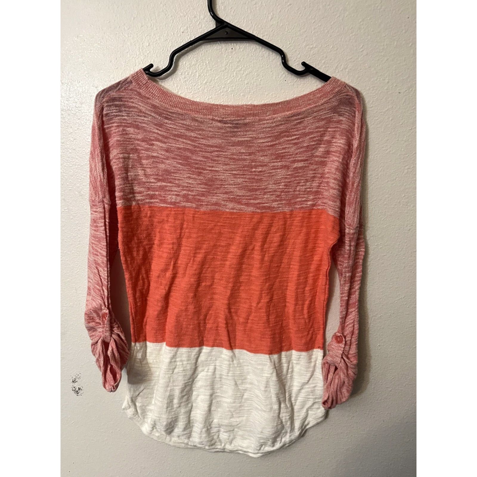Express Express Tops S Pink Multicolor Round Neck 3/4 Sleeve Knit Pullover Womens Size S / US 4 / IT 40 - 2 Thumbnail