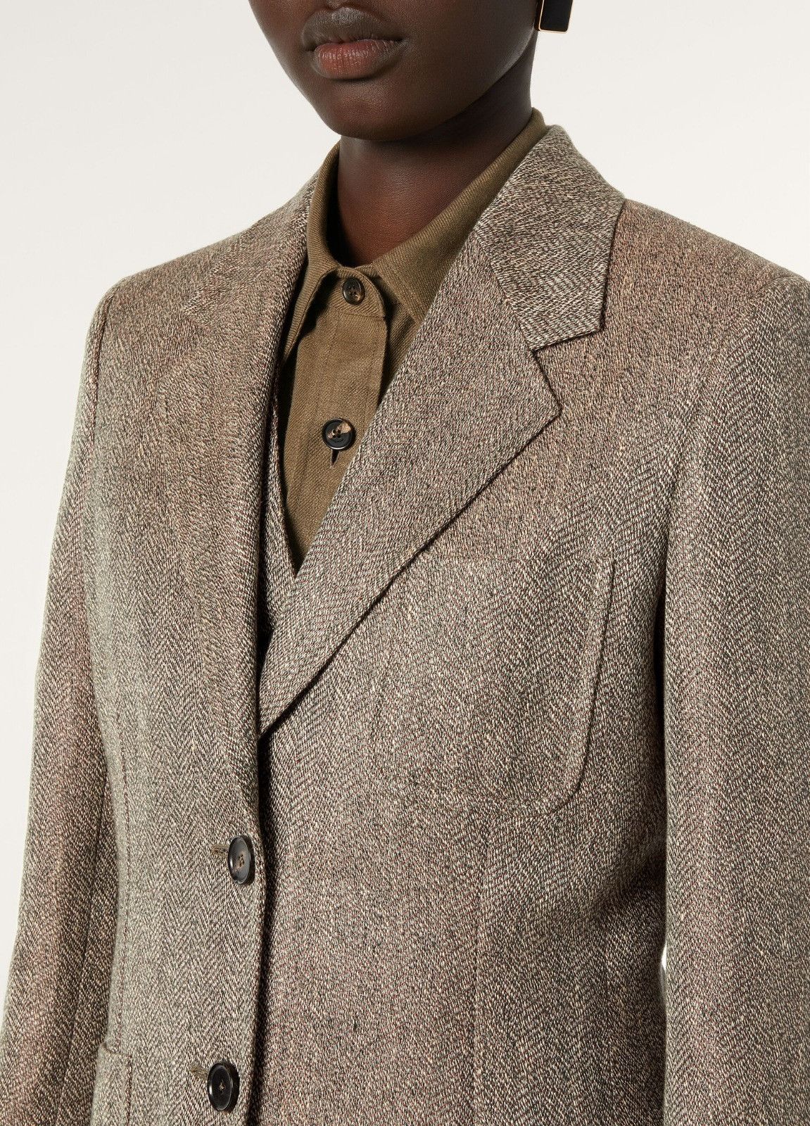 Loro Piana o1srvl11e0526 FAP2796 Eleanor Blazer in Brown/Tan Size M / US 6-8 / IT 42-44 - 5 Thumbnail