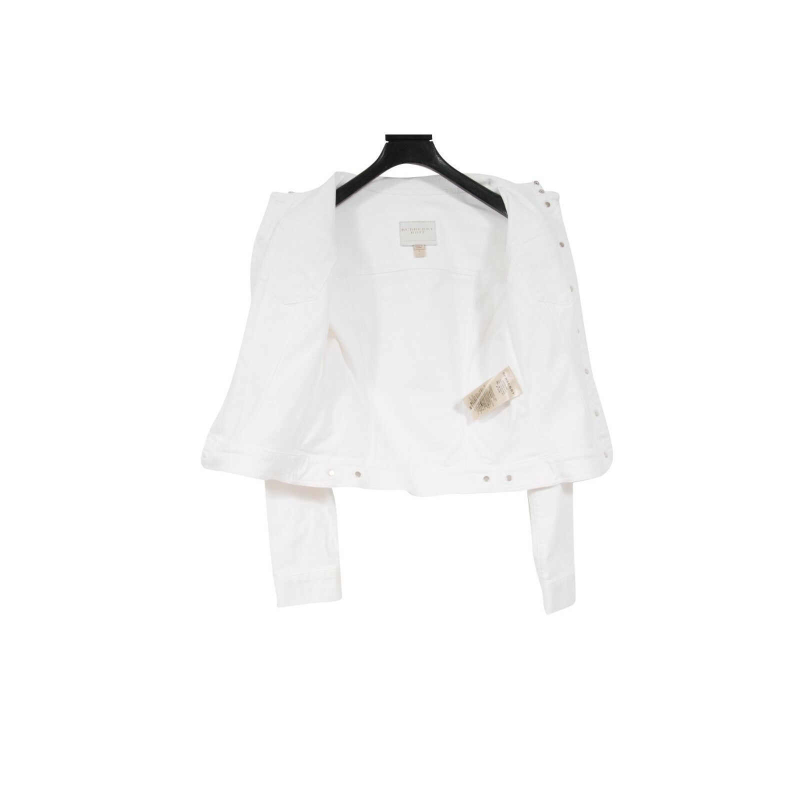 Burberry Burberry Brit Trucker Jean Jacket White Cotton Size S / US 4 / IT 40 - 8 Thumbnail