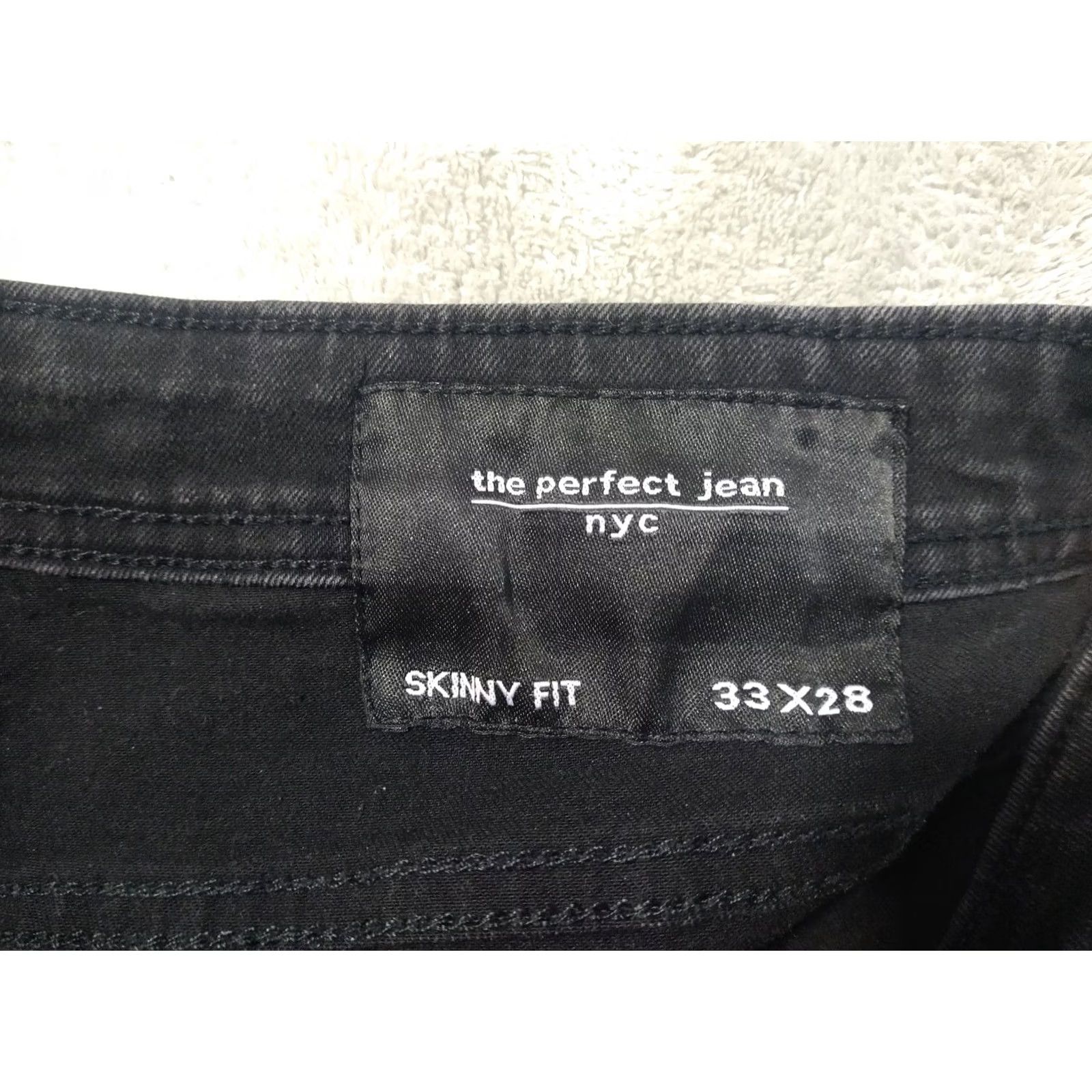 Denime The Perfect Jean NYC Jeans Mens 33x28 Black Denim Skinny Fit Stretch Dark Wash Jeans Mens Black Denim Skinny 90s? No decade info Size US 34 / EU 50 - 7 Thumbnail