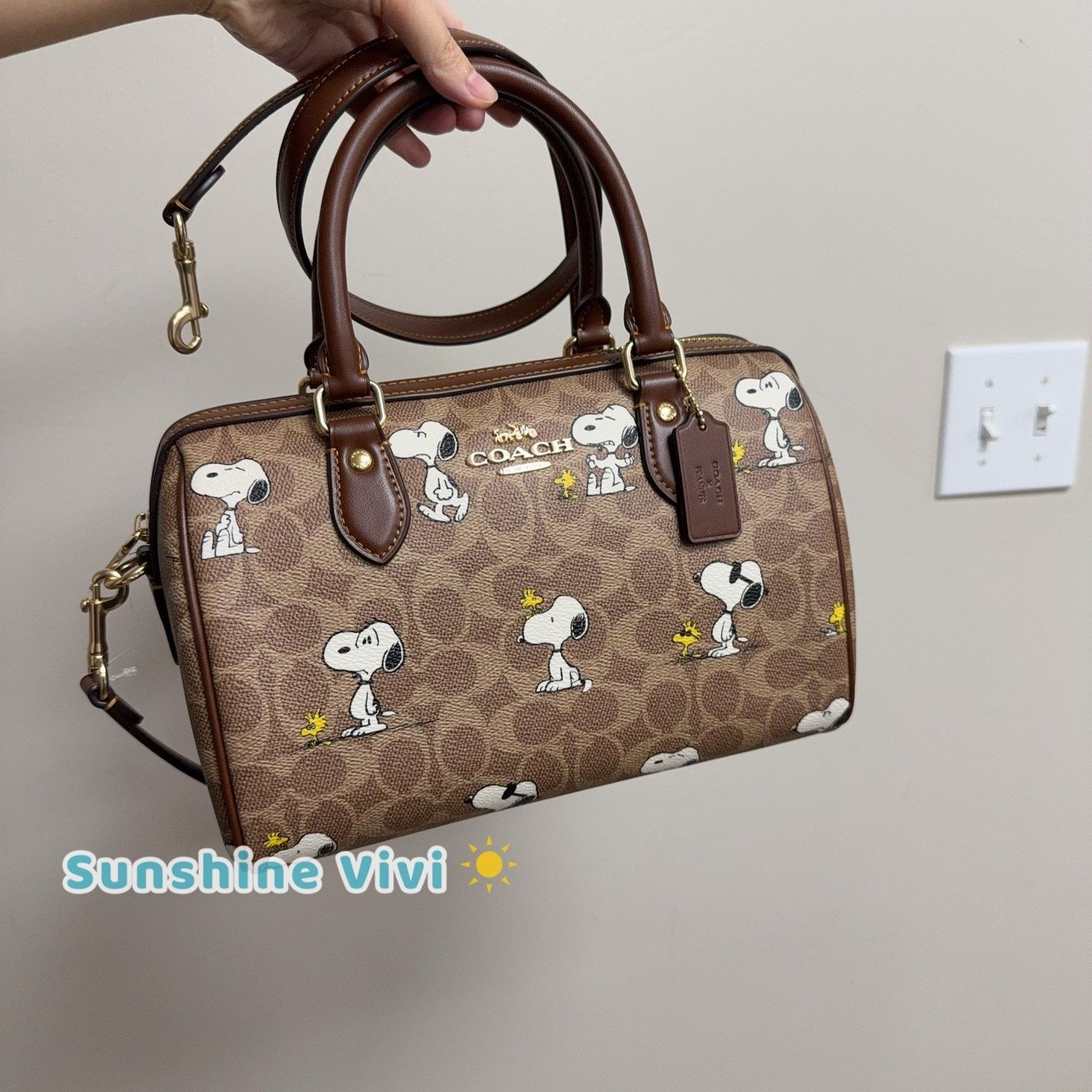 Coach NWT Coach X Peanuts Rowan Satchel Bag Snoopy Print CBM33 Size ONE SIZE - 8 Thumbnail