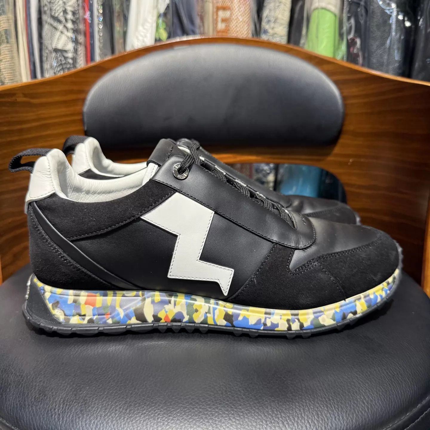 Fendi Fendi FF Logo Leather Panelled Sneakers Black 99 New 7/41 Size US 8 / EU 41 - 4 Thumbnail