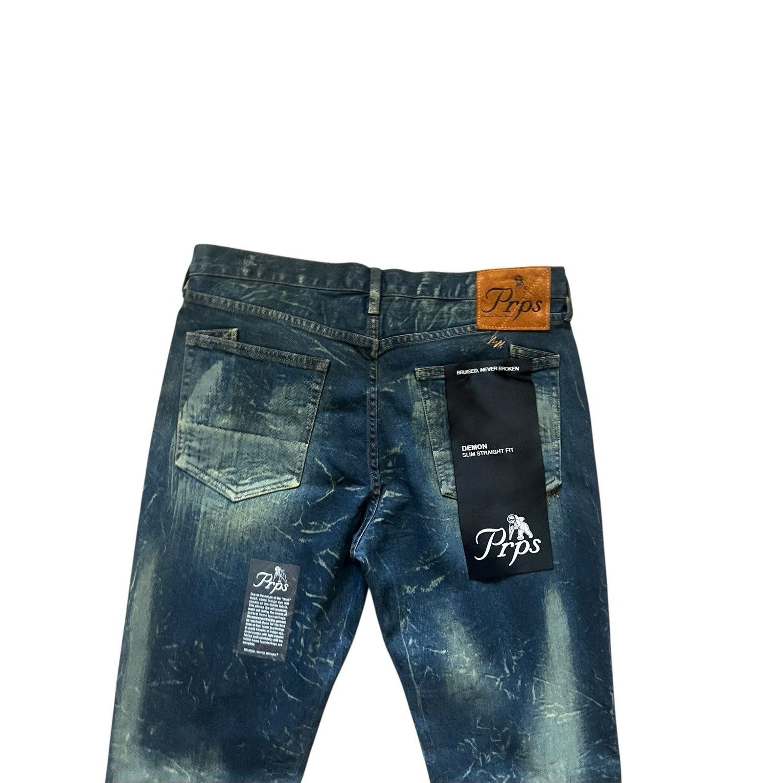 Prps PRPS Demon Miki Slim Straight Mens Jeans Blue Size 34/34 Size US 34 / EU 50 - 4 Thumbnail