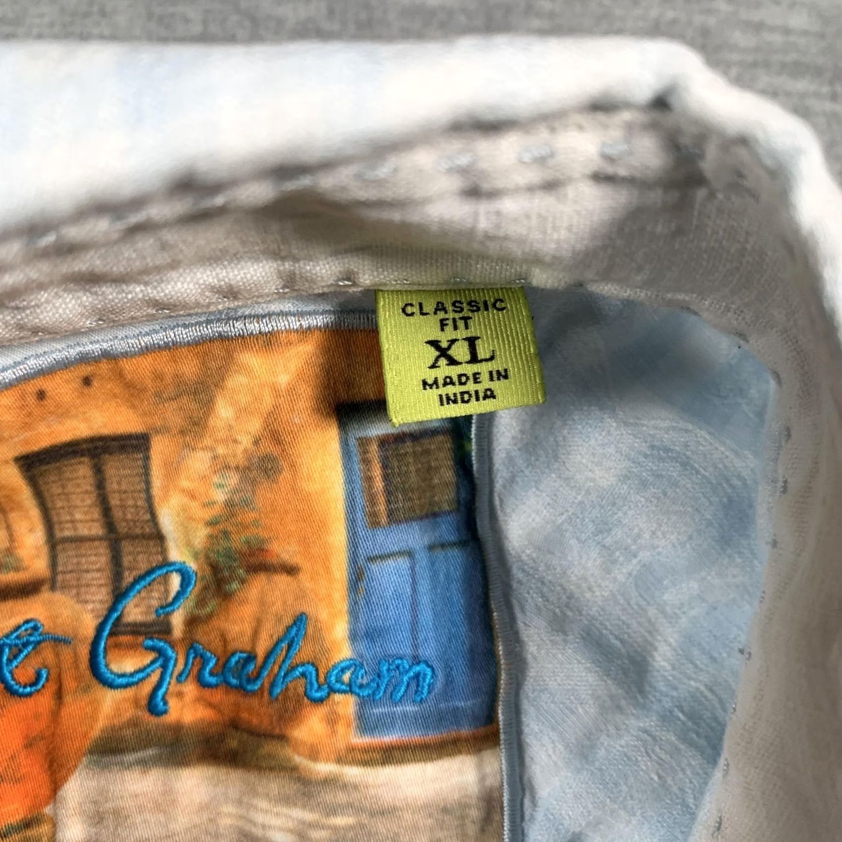 Robert Graham VINTAGE? No. Robert Graham Shirt Mens XL Linen Classic Fit Short Sleeve Button Front Blue Check Size US XL / EU 56 / 4 - 5 Thumbnail