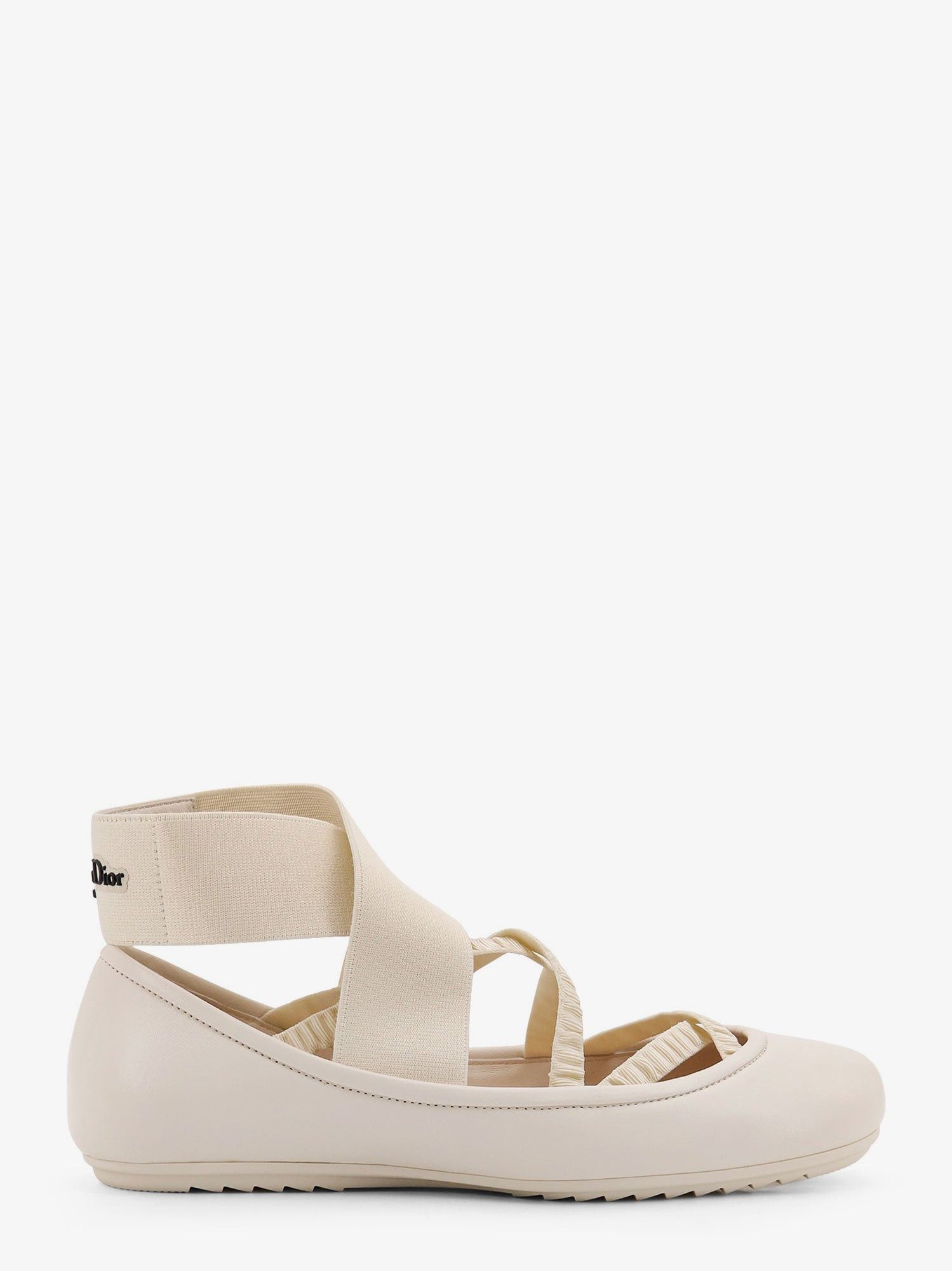Dior Shade Leather Ballerinas With Elastic Bands Shoes, Women's (Size 7.5)