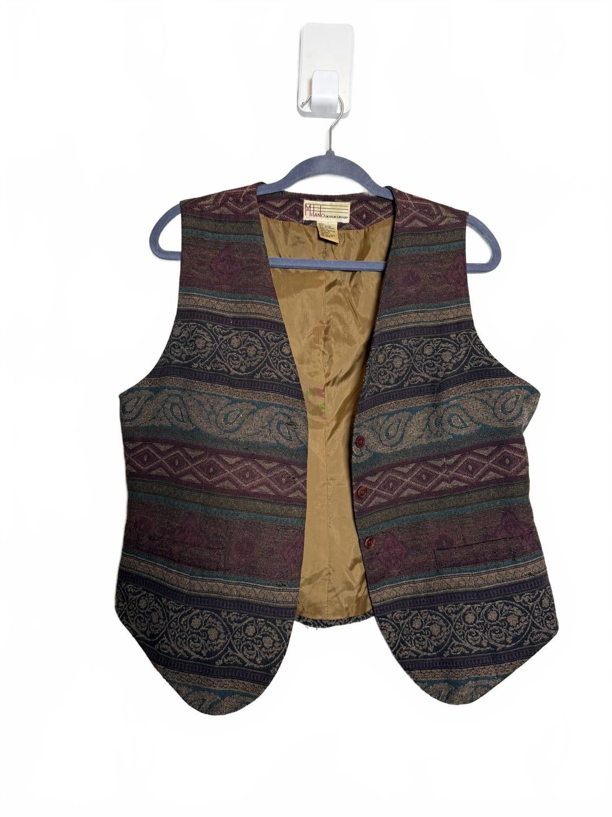 Other Vintage 90s Patterned Men's Vest Size US M / EU 48-50 / 2 - 5 Thumbnail