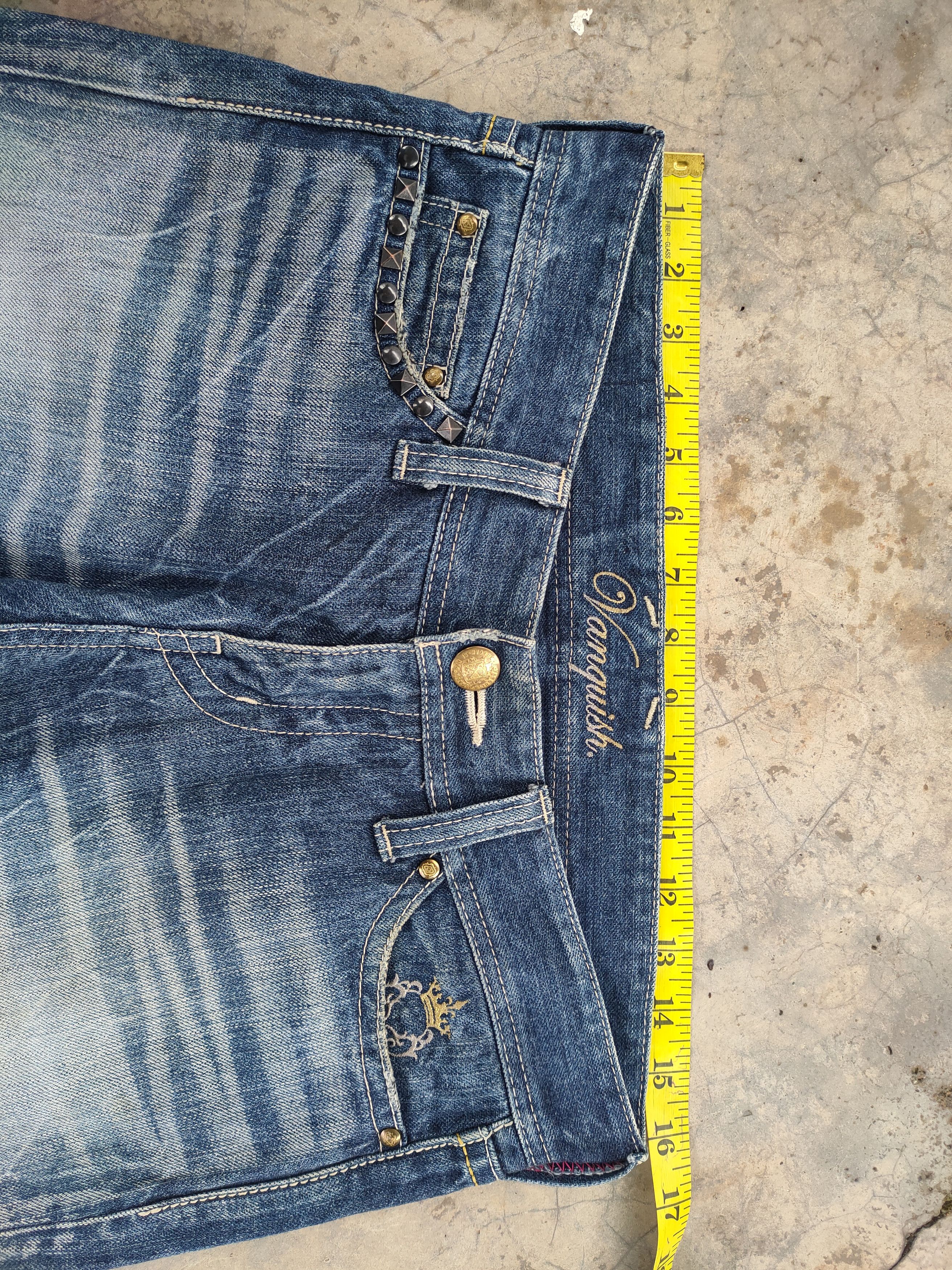 Vanquish VINTAGE VANQUISH FLARE STORM FADED RIPPED DENIM JEANS PANTS Size US 32 / EU 48 - 5 Thumbnail