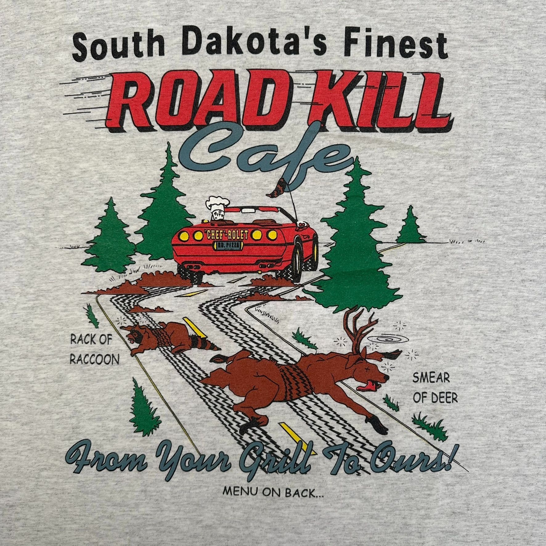 Vintage Vintage 90s Road Kill Cafe T-Shirt Grunge Boxy Gray XXL Humo Size US XXL / EU 58 / 5 - 2 Thumbnail