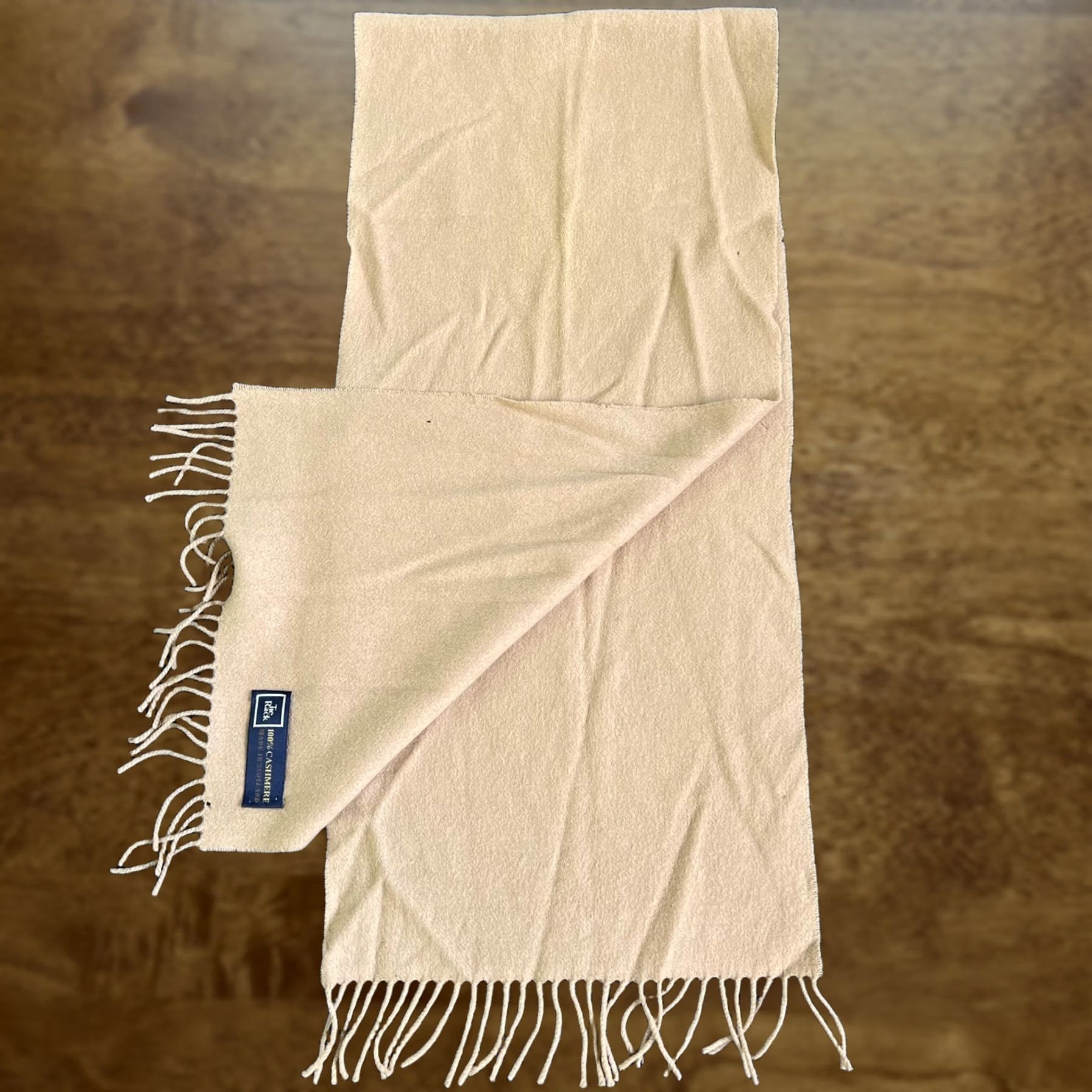 Vintage VINTAGE Tie Rack Scarf 100% Cashmere Made In Scotland Beige Fringe Unisex Coffice Size ONE SIZE - 1 Thumbnail