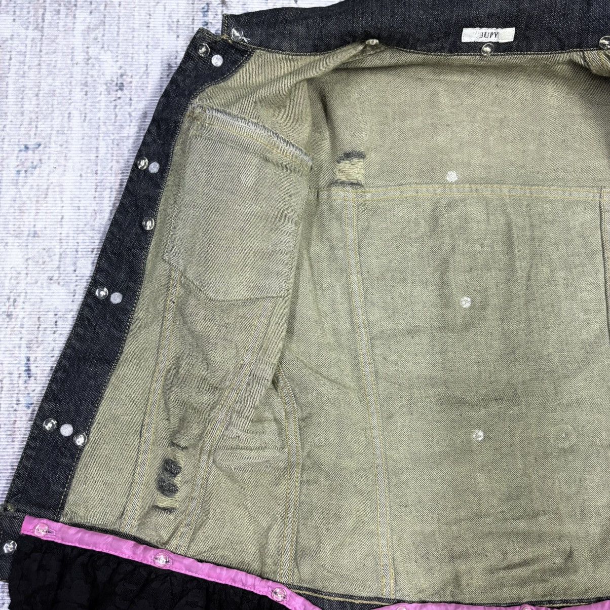 REGASS WOMEN TYPE 2 DENIM DISTRESSED FADED PUNK STYLE JACKET