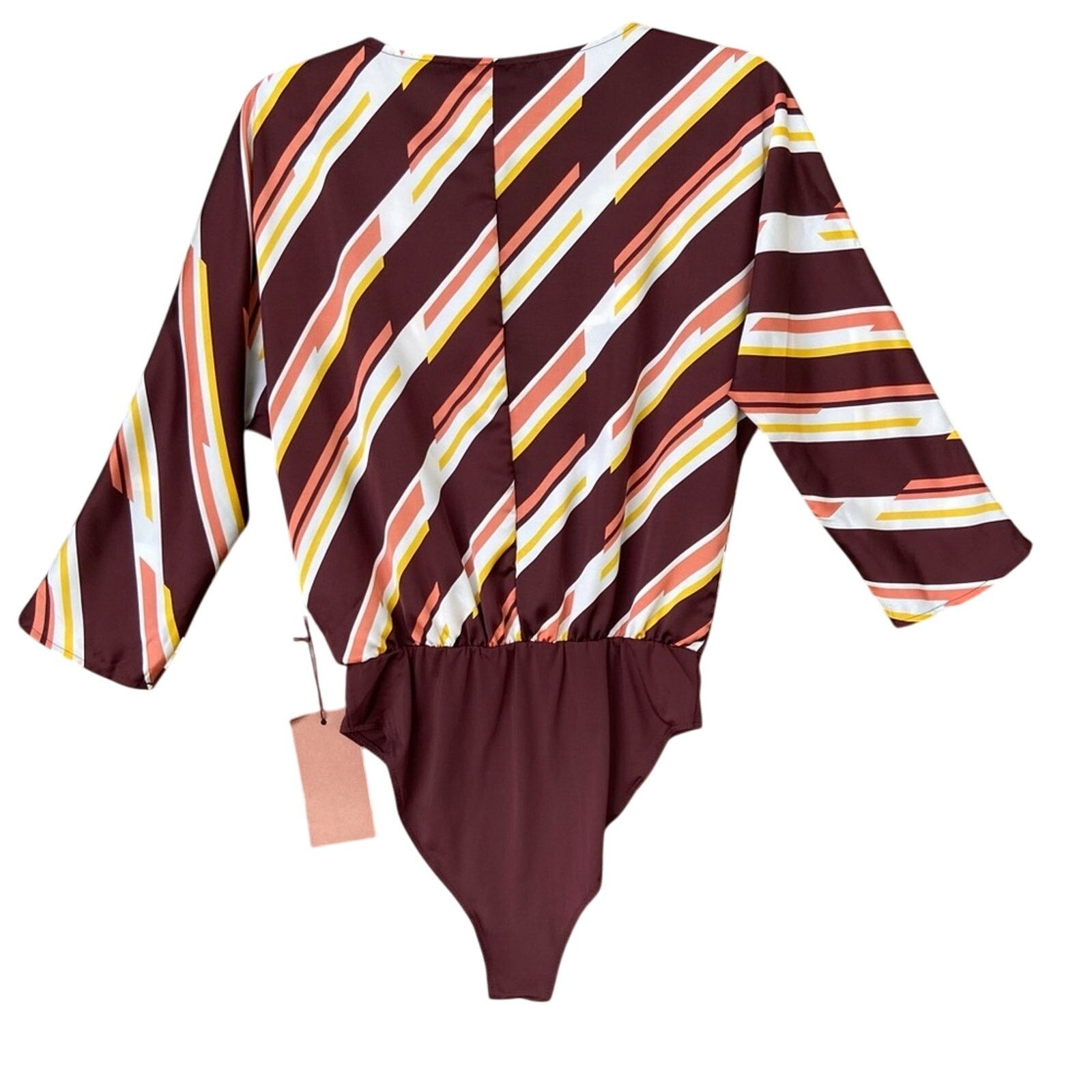Forever 21 NWT New Forever 21 Womens XS Striped Snap Closure Bodysuit Size XS / US 0-2 / IT 36-38 - 2 Thumbnail