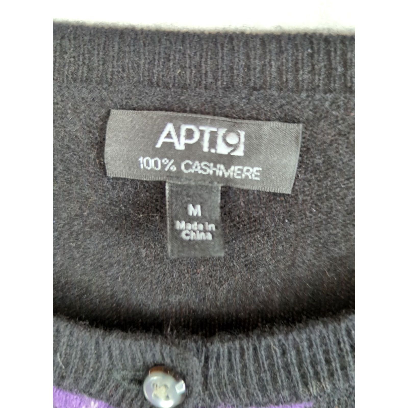Apt. 9 Apt. 9 Womens Sweater Cardigan Multicolor Argyle Diamond Button Front Cashmere M Size M / US 6-8 / IT 42-44 - 3 Thumbnail