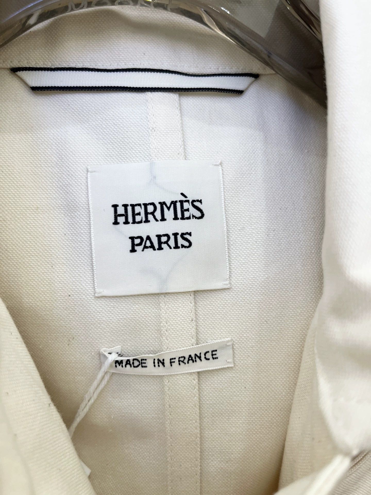 Hermes Hermes White Denim Jacket 36 with Stains Size XS / US 0-2 / IT 36-38 - 3 Thumbnail