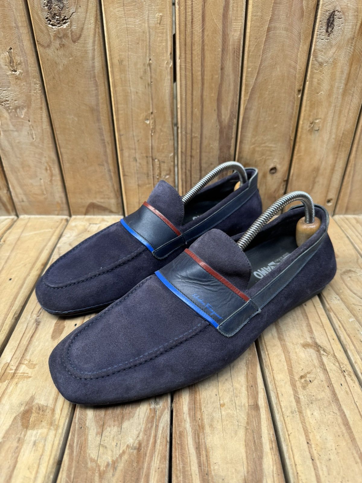 Salvatore Ferragamo Salvatore Ferragamo blue suede leather loafers EUR 42 EE Size US 8 / EU 41 - 17 Thumbnail