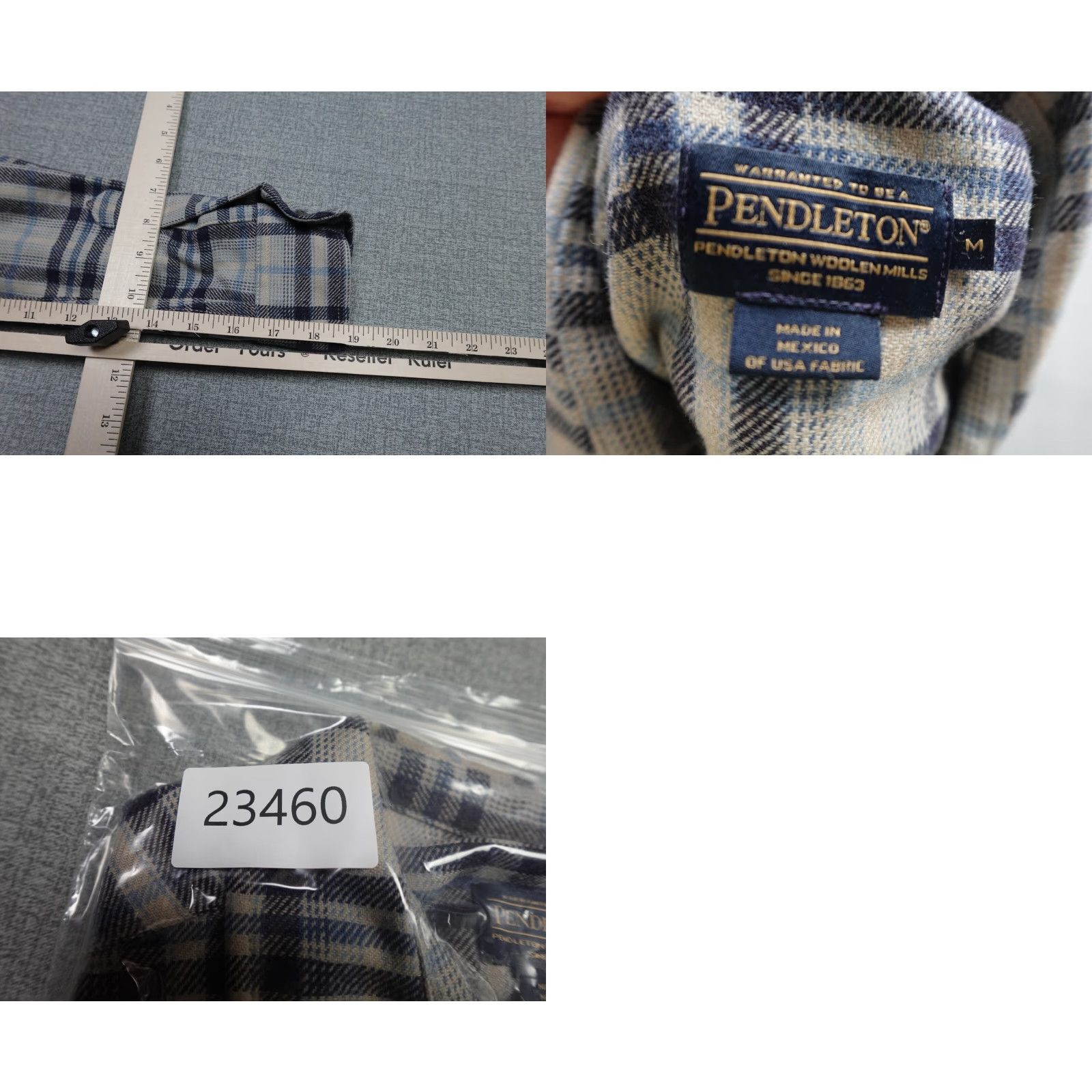Pendleton Pendleton Button-Up Shirt Mens Medium Gray Plaid Wool Flannel 80s USA Sportsman Size US L / EU 52-54 / 3 - 8 Thumbnail