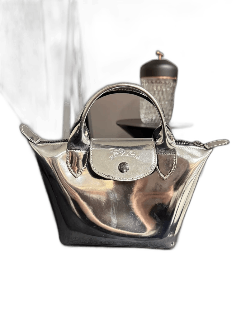 Longchamp Silver Shoulder Bag Lunch Tote, Women's