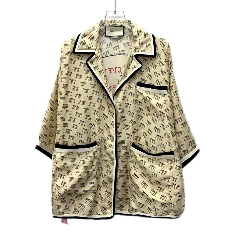 Gucci Gucci Yellow Logo Print Short Sleeve Shirt - dmc Size US M / EU 48-50 / 2 - 1 Thumbnail