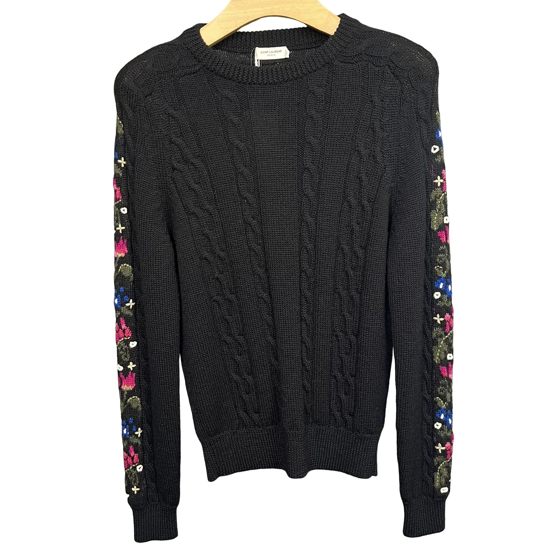 Saint Laurent Paris Saint Laurent Embroidered Sleeve Knit Sweater S Size US S / EU 44-46 / 1 - 1 Thumbnail