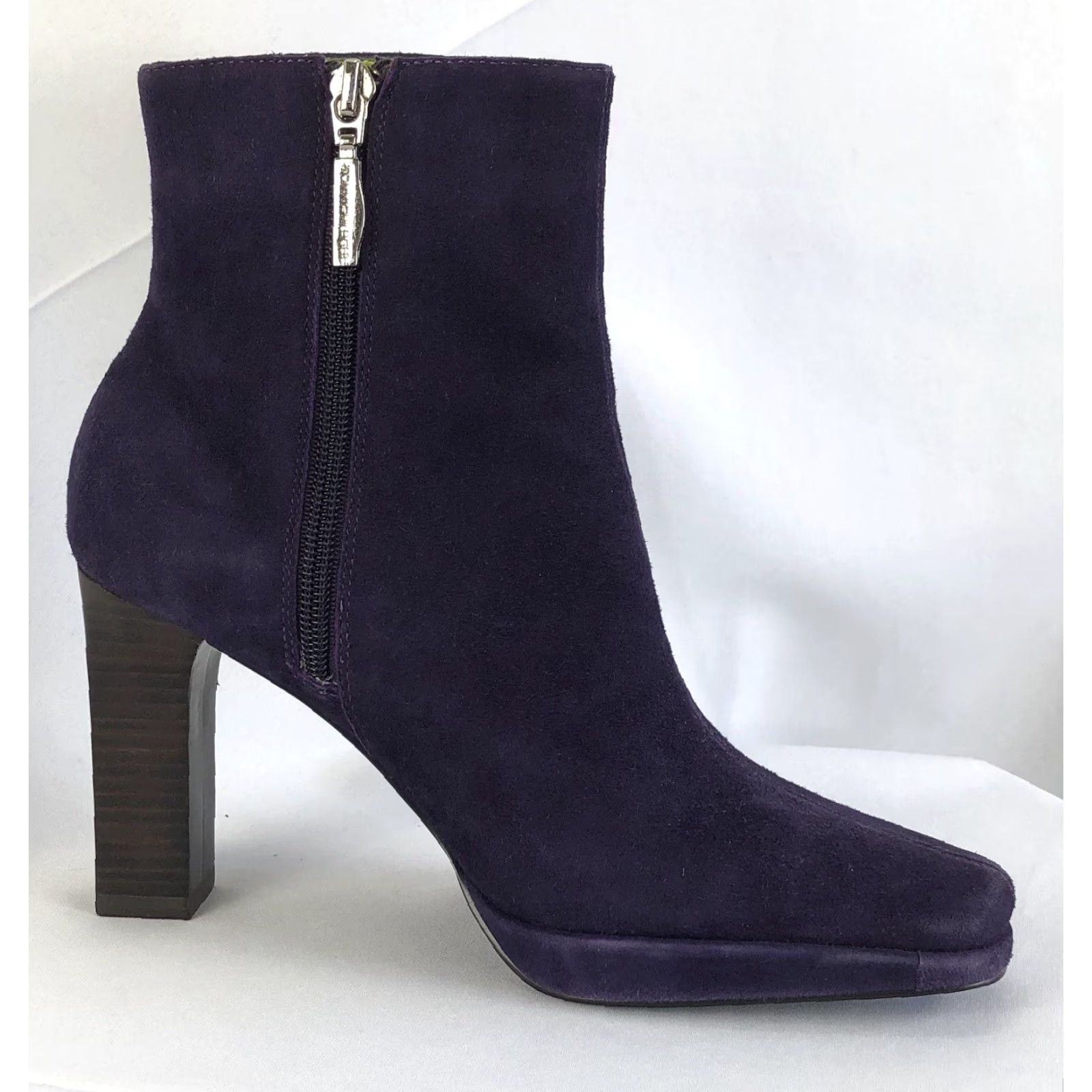 VINTAGE Tommy Hilfiger Suede Ankle Boots 7M Purple High Heel