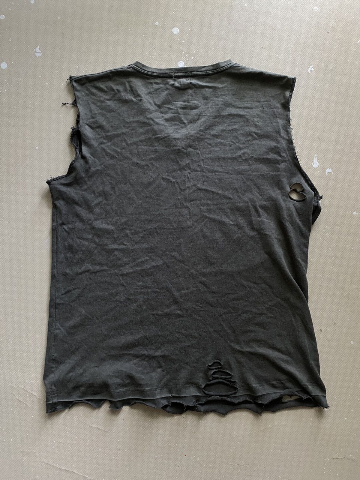 Japanese Brand Takeo Kikuchi poem distressed trashed tank top Size US L / EU 52-54 / 3 - 4 Thumbnail