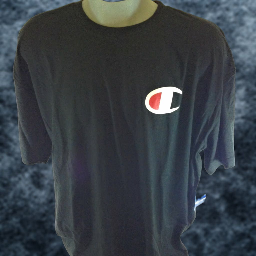 Champion Champion Mens Shirt 2XL Black White Red Screen Print Logo Tee T-Shirt Big & Tall Size US XXL / EU 58 / 5 - 1 Thumbnail