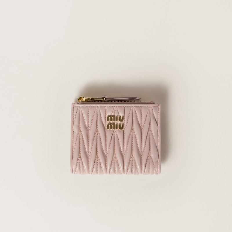 Miu Miu o1B3y1r0426 Size: OS / Matelassé Nappa Leather Small Wallet Size ONE SIZE - 1 Thumbnail
