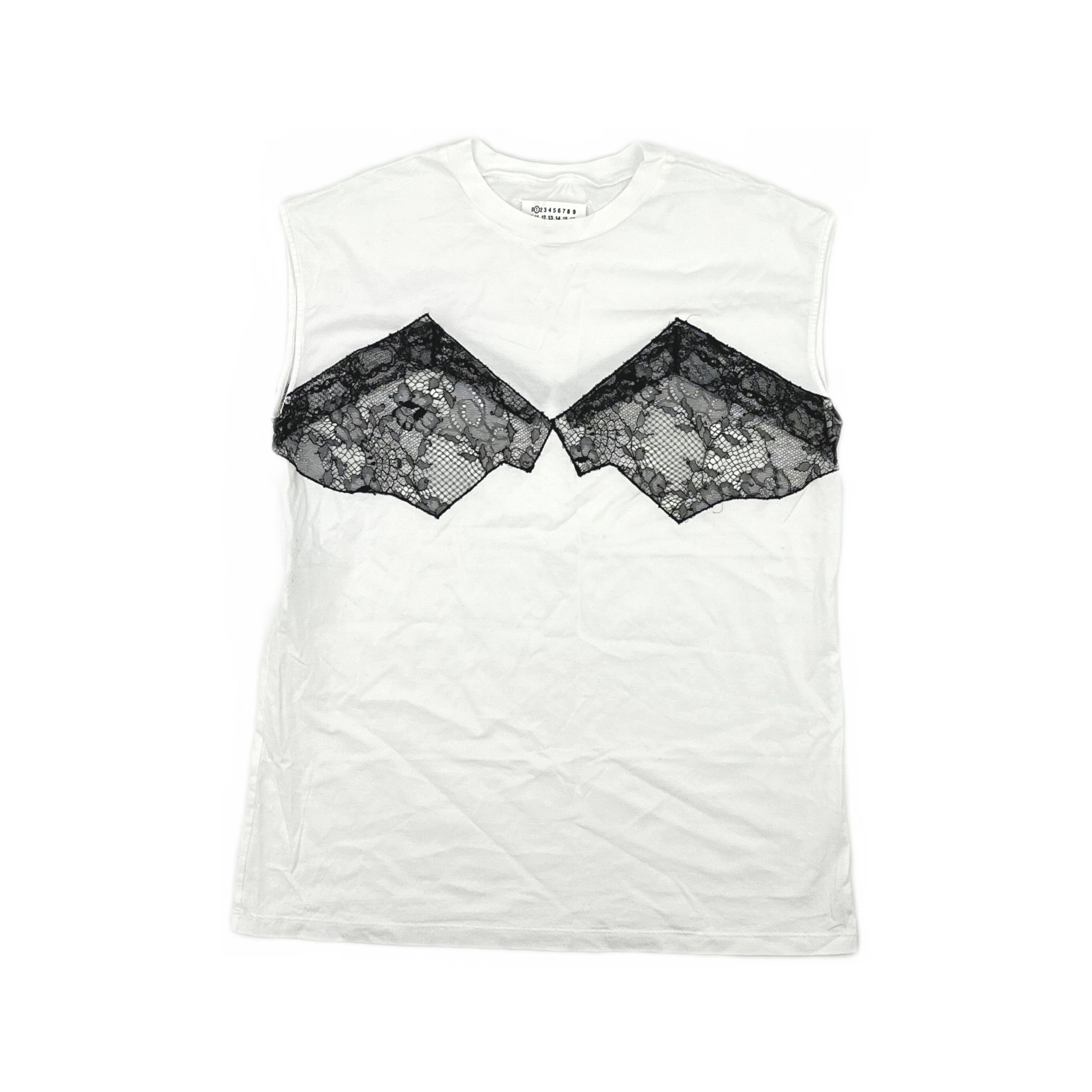Maison Margiela Maison Margiela White Lace Trim Tank Top Size 40 Size S / US 4 / IT 40 - 1 Thumbnail