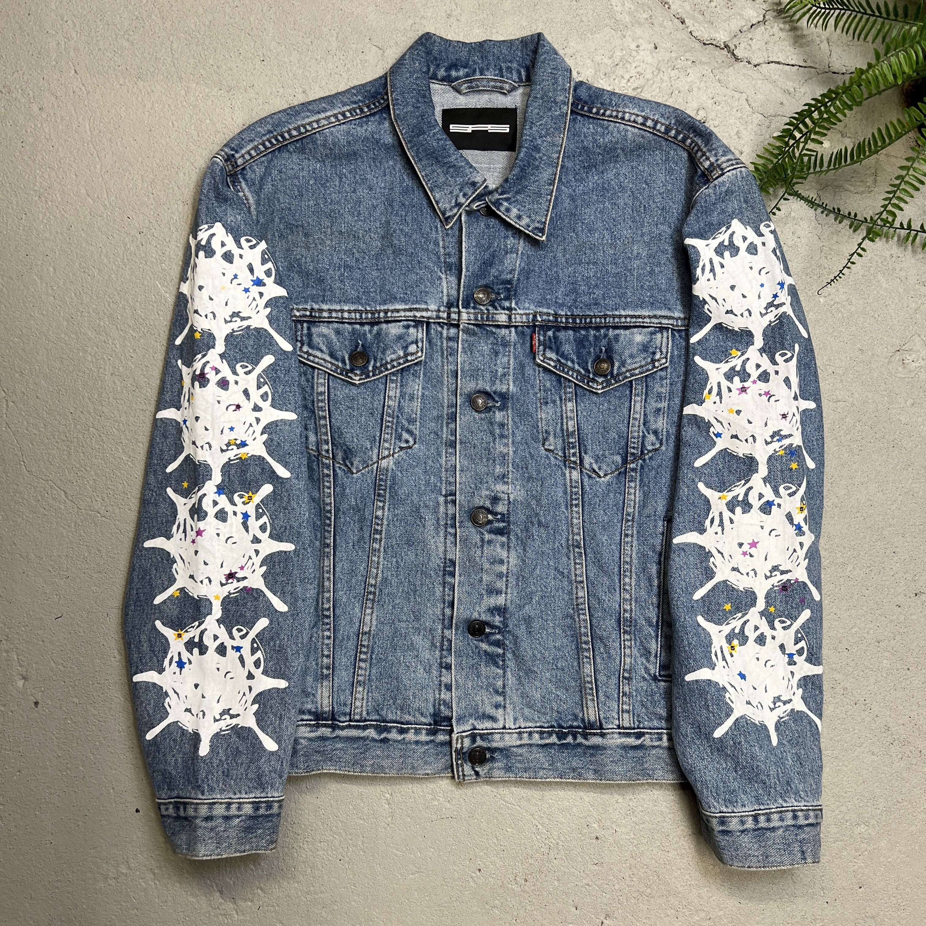 Sp5der Sp5der web denim jean jacket Size US XL / EU 56 / 4 - 1 Thumbnail