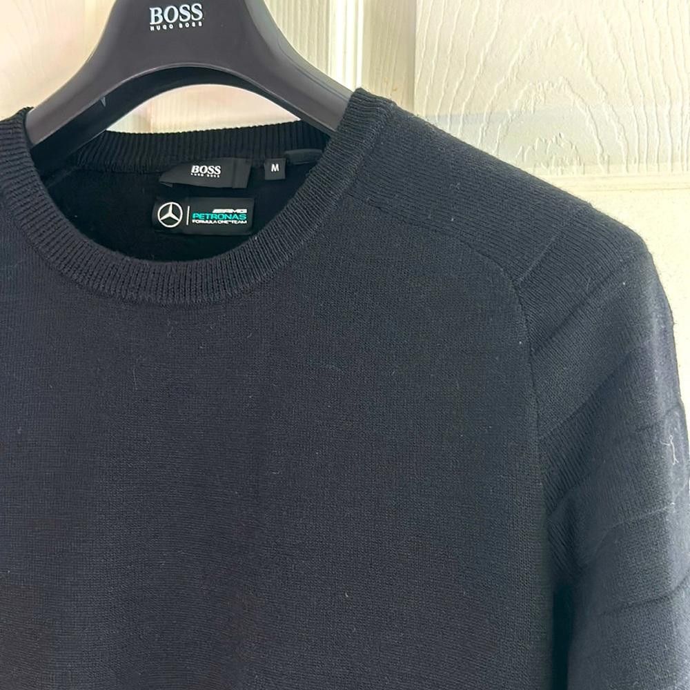 Hugo Boss BOSS / MERCEDES - Crew Sweater - Med- Blk - 100% Virgin Wool Size US M / EU 48-50 / 2 - 1 Thumbnail