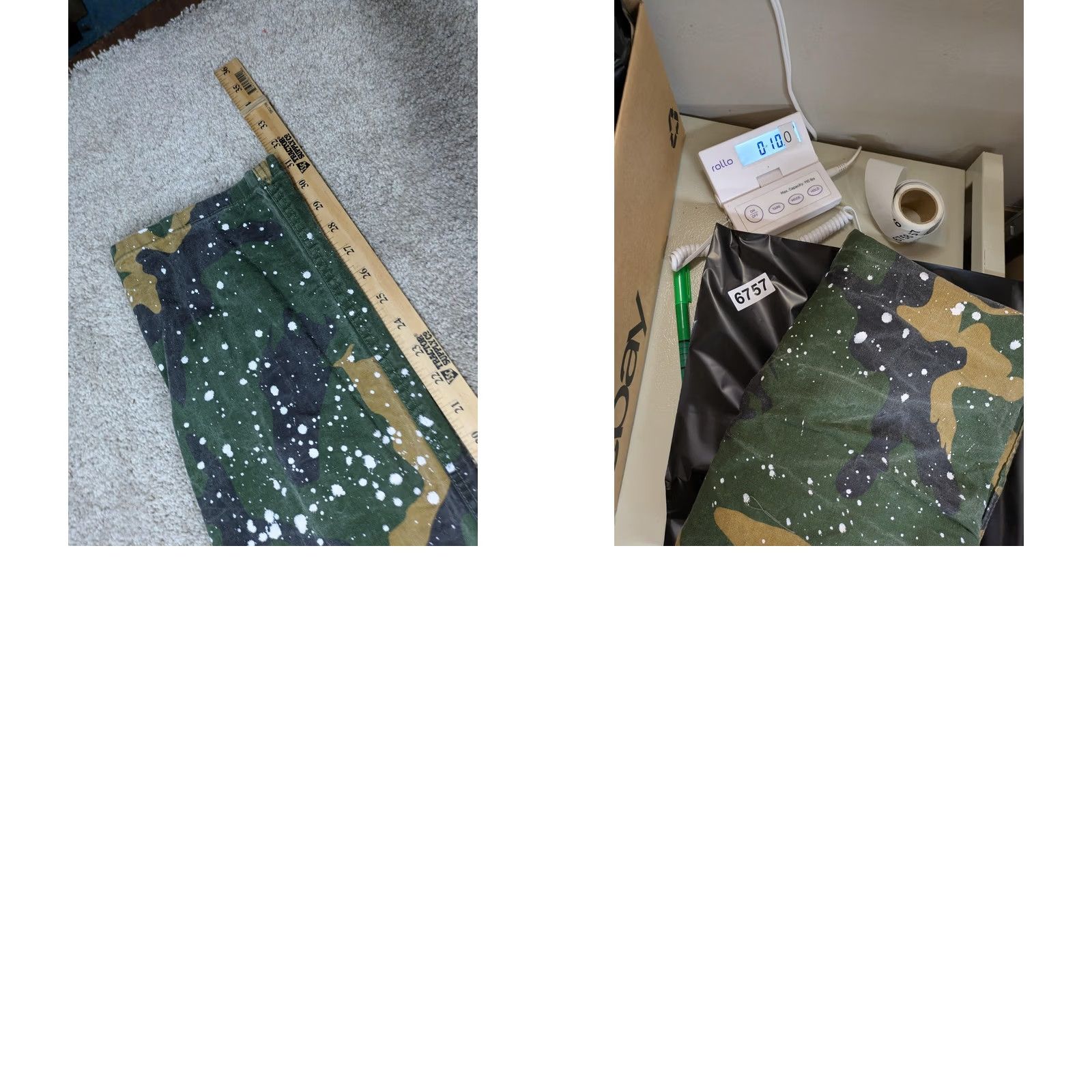 Vintage QRUEL Pants Mens 38x30 Green Camo Chino Straight Leg Canvas Paint Splatter Size US 38 / EU 54 - 8 Thumbnail