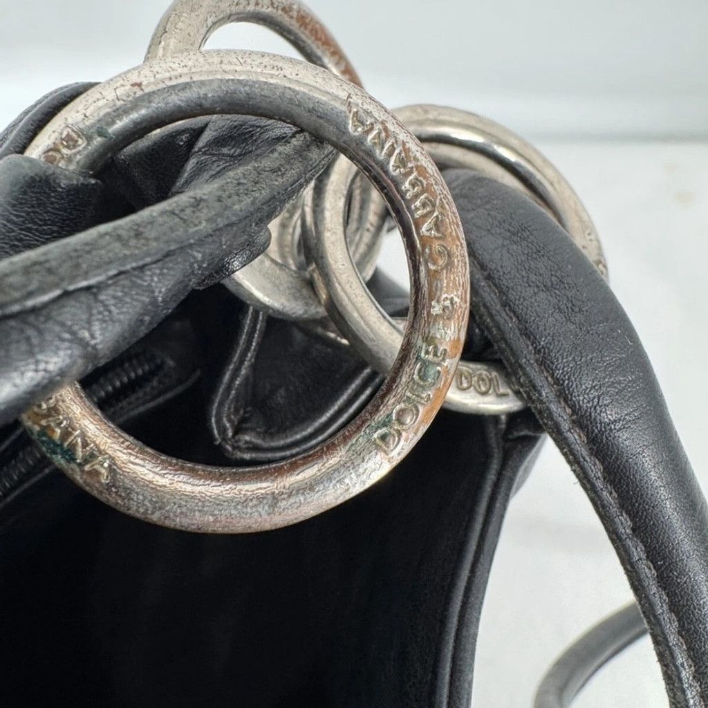 Dolce & Gabbana Dolce & Gabbana Black Leather Shoulder Bag Size ONE SIZE - 7 Thumbnail