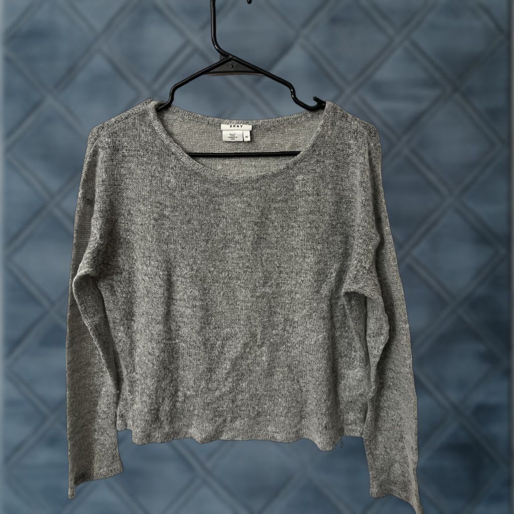 DKNY DKNY Jeans Light Gray Pullover Sweater Sheer Hem XS Womens Wool Acrylic Polyester Metal Size XS / US 0-2 / IT 36-38 - 1 Thumbnail