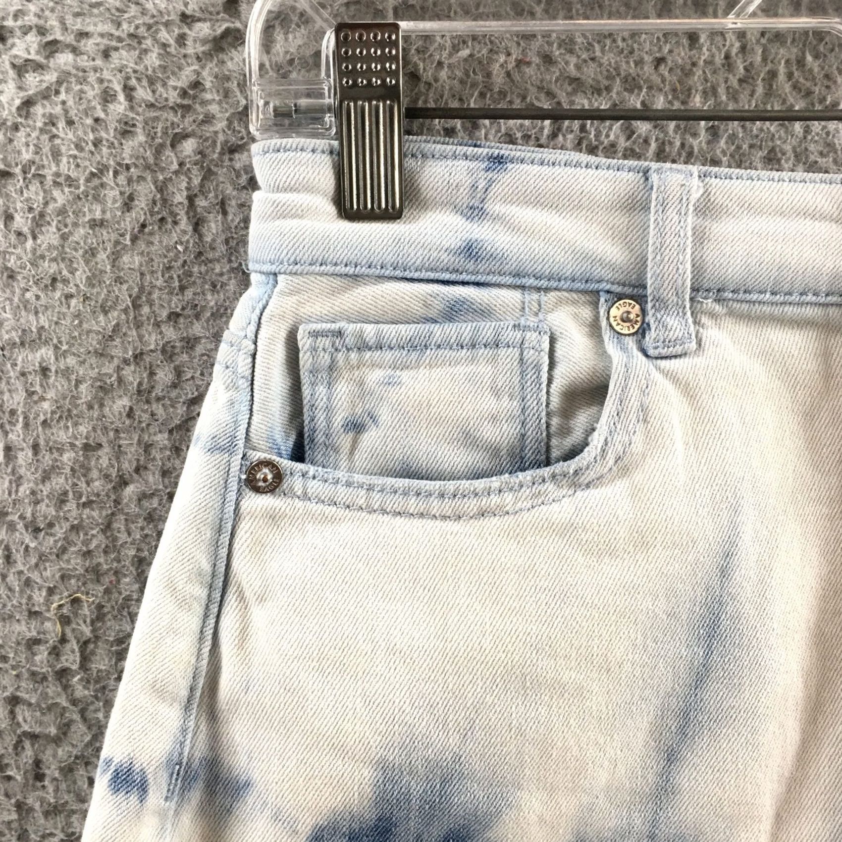 American Eagle Outfitters American Eagle Shorts Womens 4 Blue Tie Dye Distressed Cutoff Zip Fly Denim Size 27" / US 4 / IT 40 - 2 Thumbnail