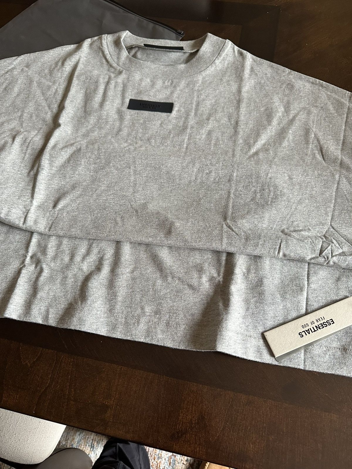 Essentials × Fear of God Fear of God Essentials Dark Heather Oatmeal T-Shirt -Size XL Size US XL / EU 56 / 4 - 5 Thumbnail