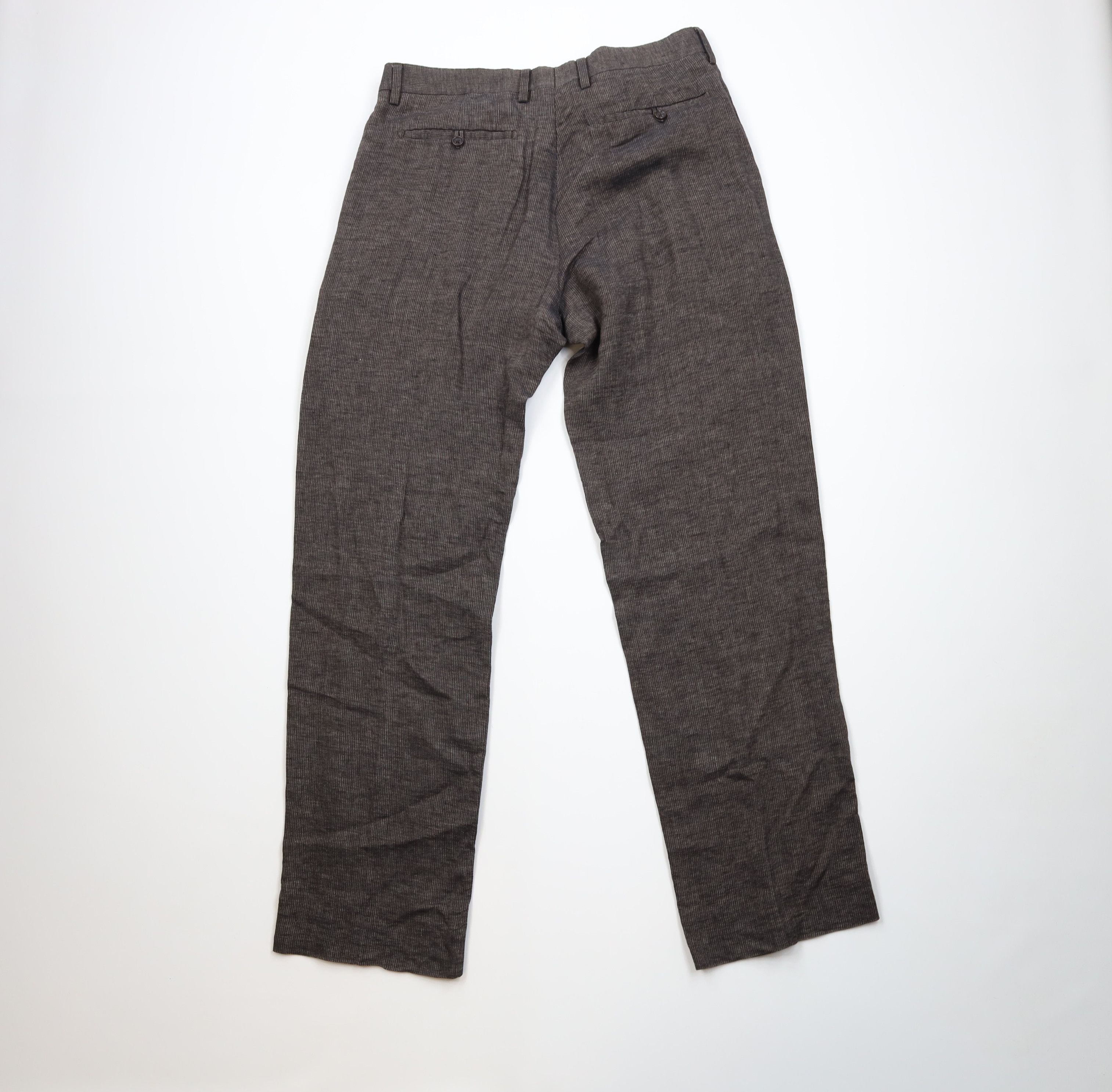 Banana Republic Vintage Y2K Banana Republic Linen Pinstriped Wide Leg Pants Size US 34 / EU 50 - 11 Thumbnail